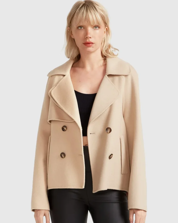 Belle & Bloom Wool Coats | Wool Coats>I'm Yours Wool Blend Peacoat - Pale Oat