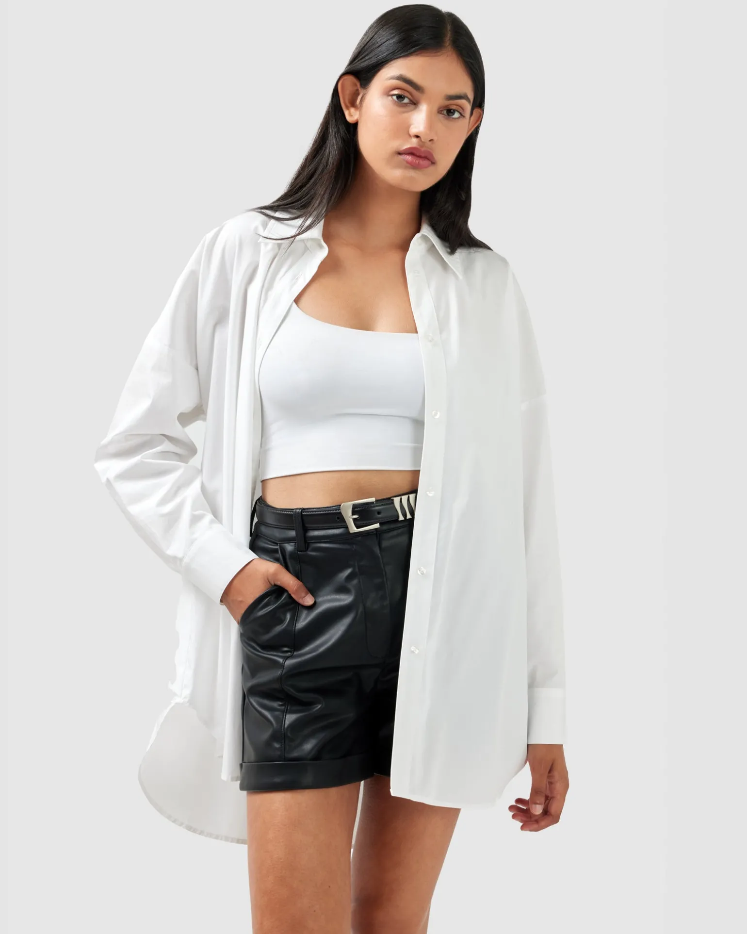 Belle & Bloom Shirts & Blouses>Into You Oversized Shirt -