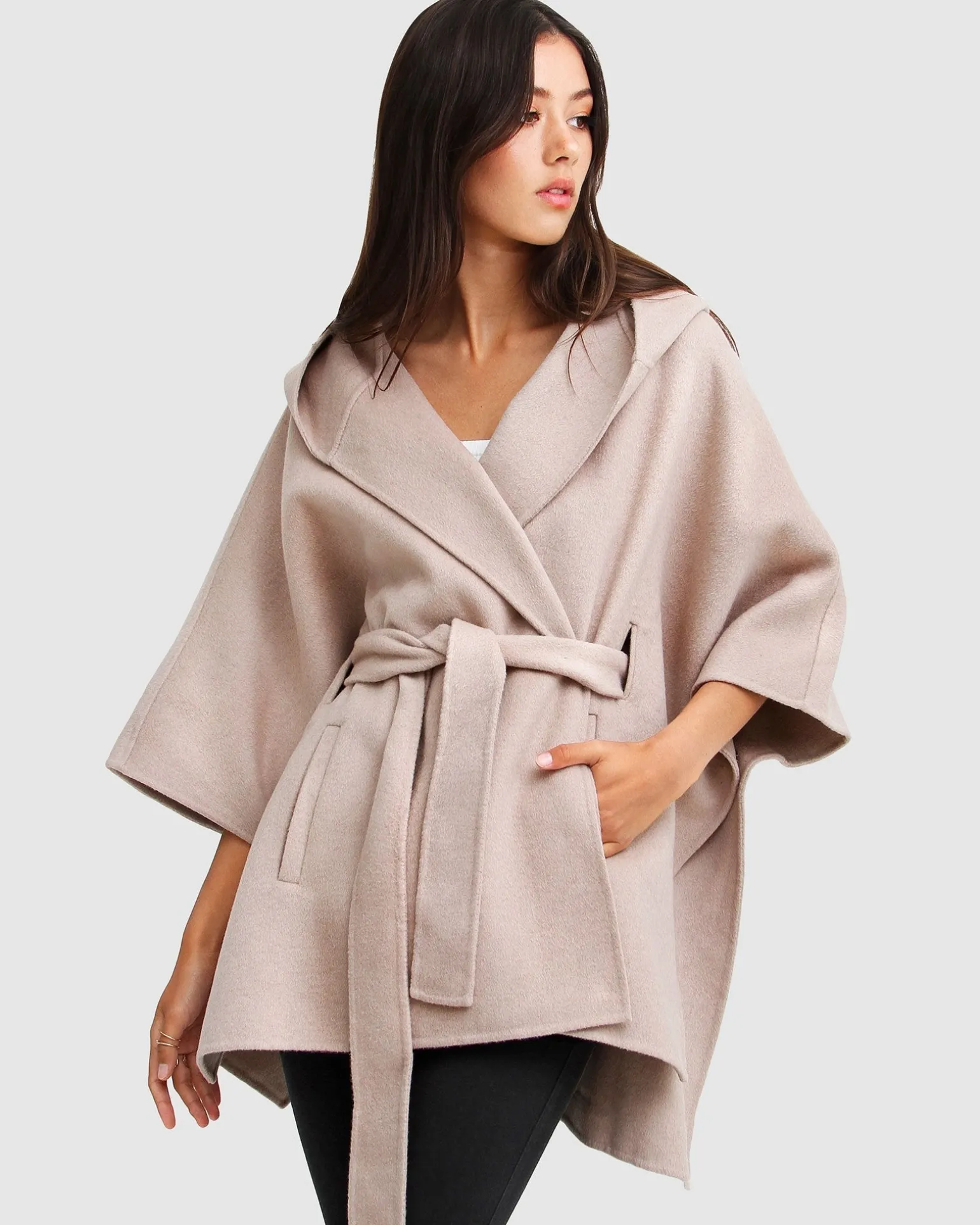Belle & Bloom Belted Coats | Wool Coats>Jackson Landing Wool Blend Cape Coat -