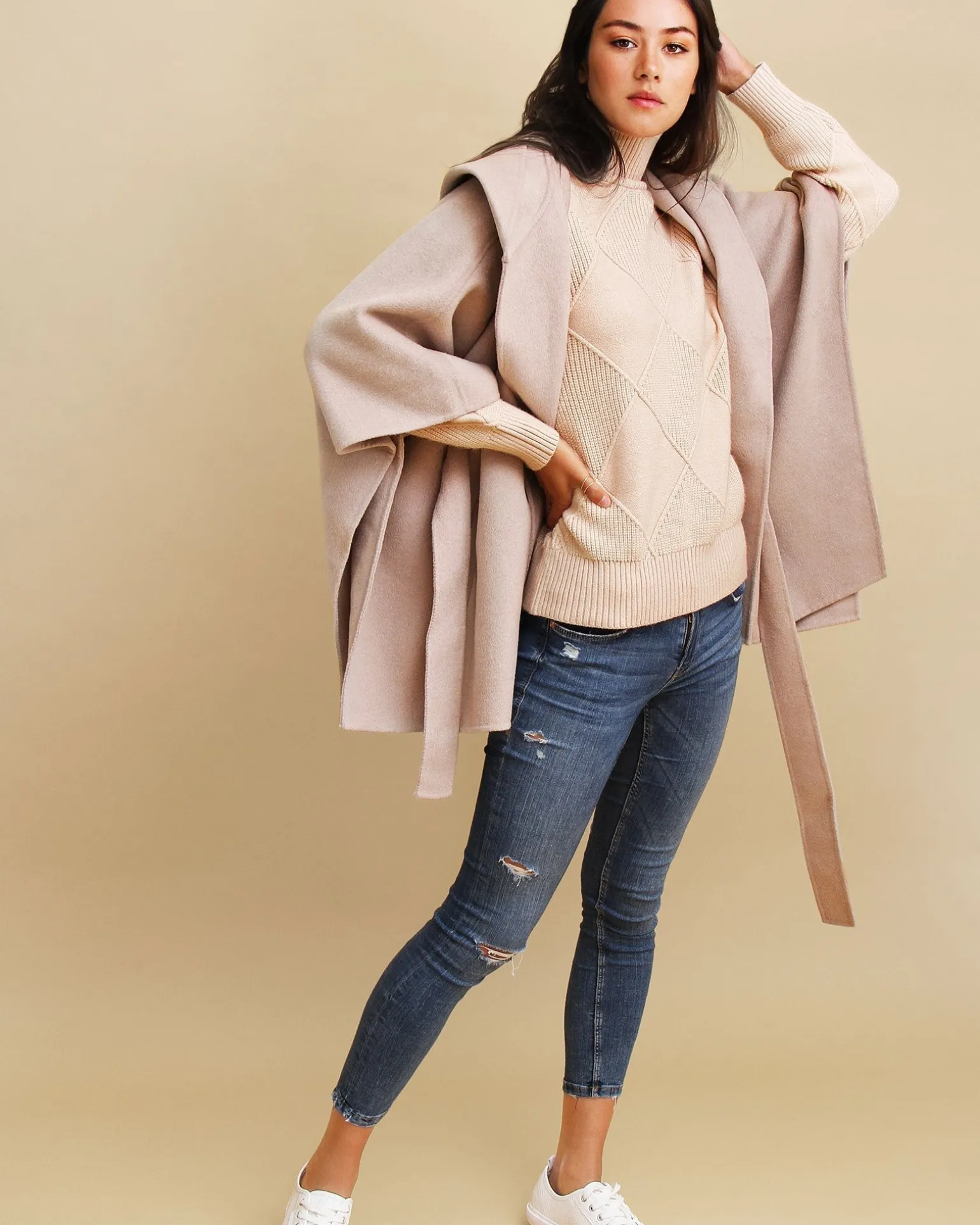 Belle & Bloom Belted Coats | Wool Coats>Jackson Landing Wool Blend Cape Coat -