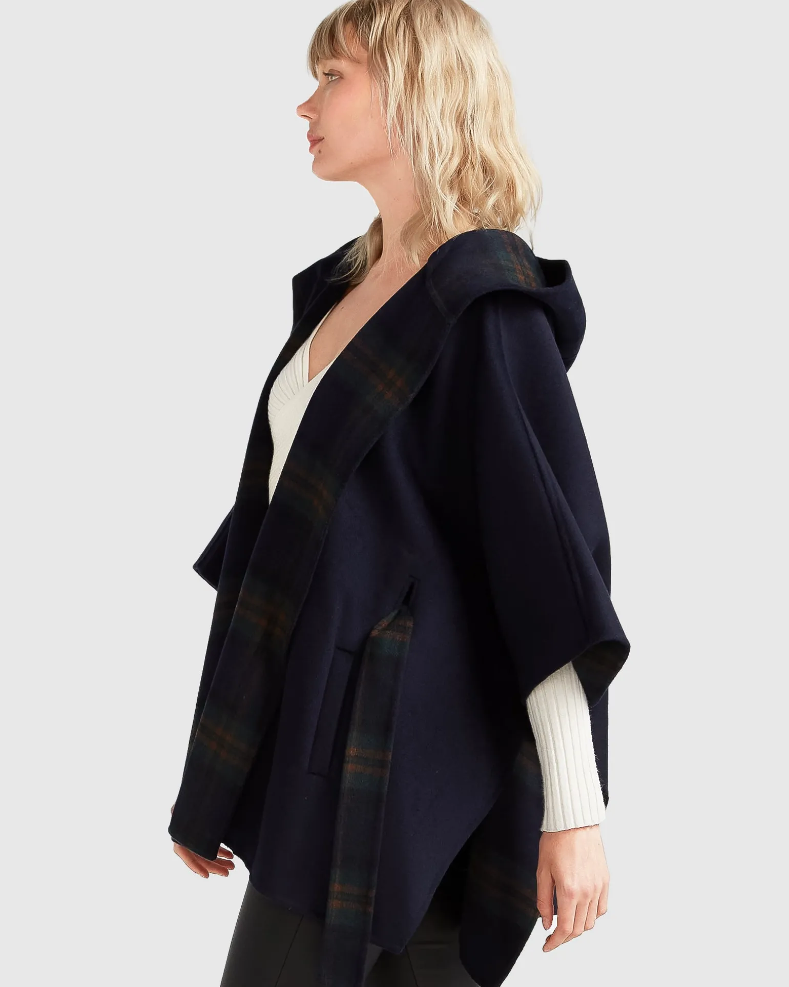 Belle & Bloom Belted Coats | Wool Coats>Jackson Landing Wool Blend Cape Coat - French Navy