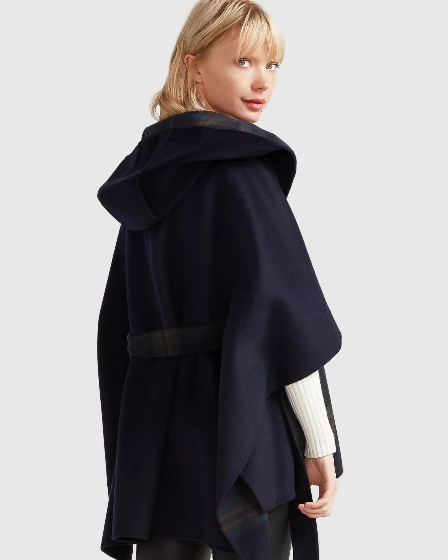 Belle & Bloom Belted Coats | Wool Coats>Jackson Landing Wool Blend Cape Coat - French Navy