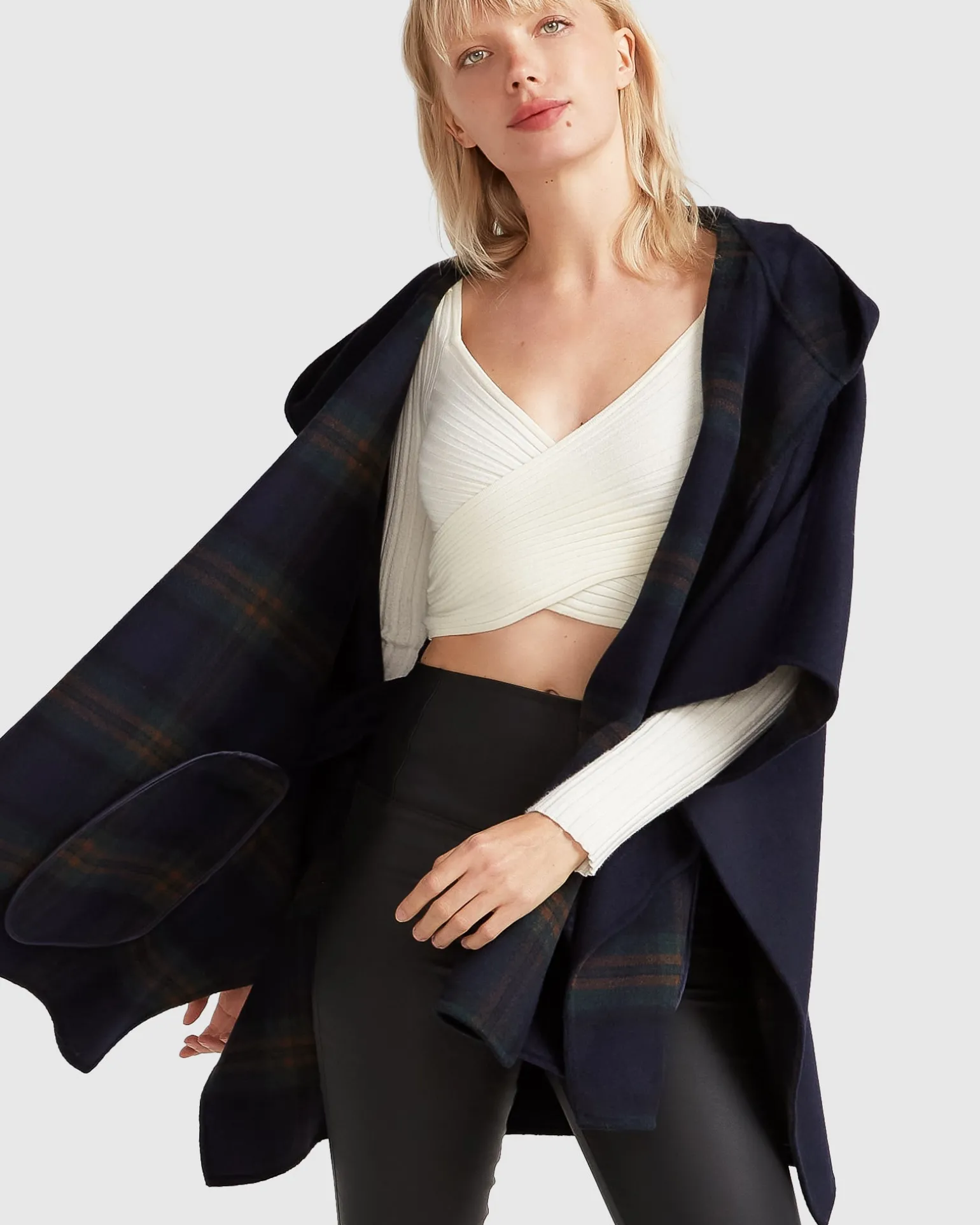 Belle & Bloom Belted Coats | Wool Coats>Jackson Landing Wool Blend Cape Coat - French Navy