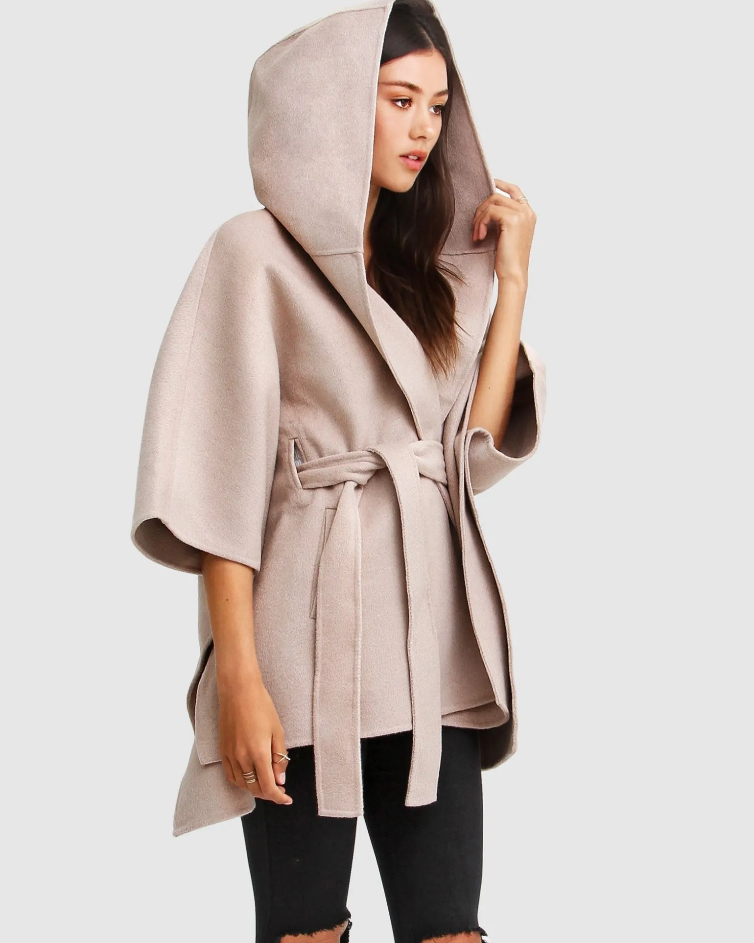 Belle & Bloom Belted Coats | Wool Coats>Jackson Landing Wool Blend Cape Coat -