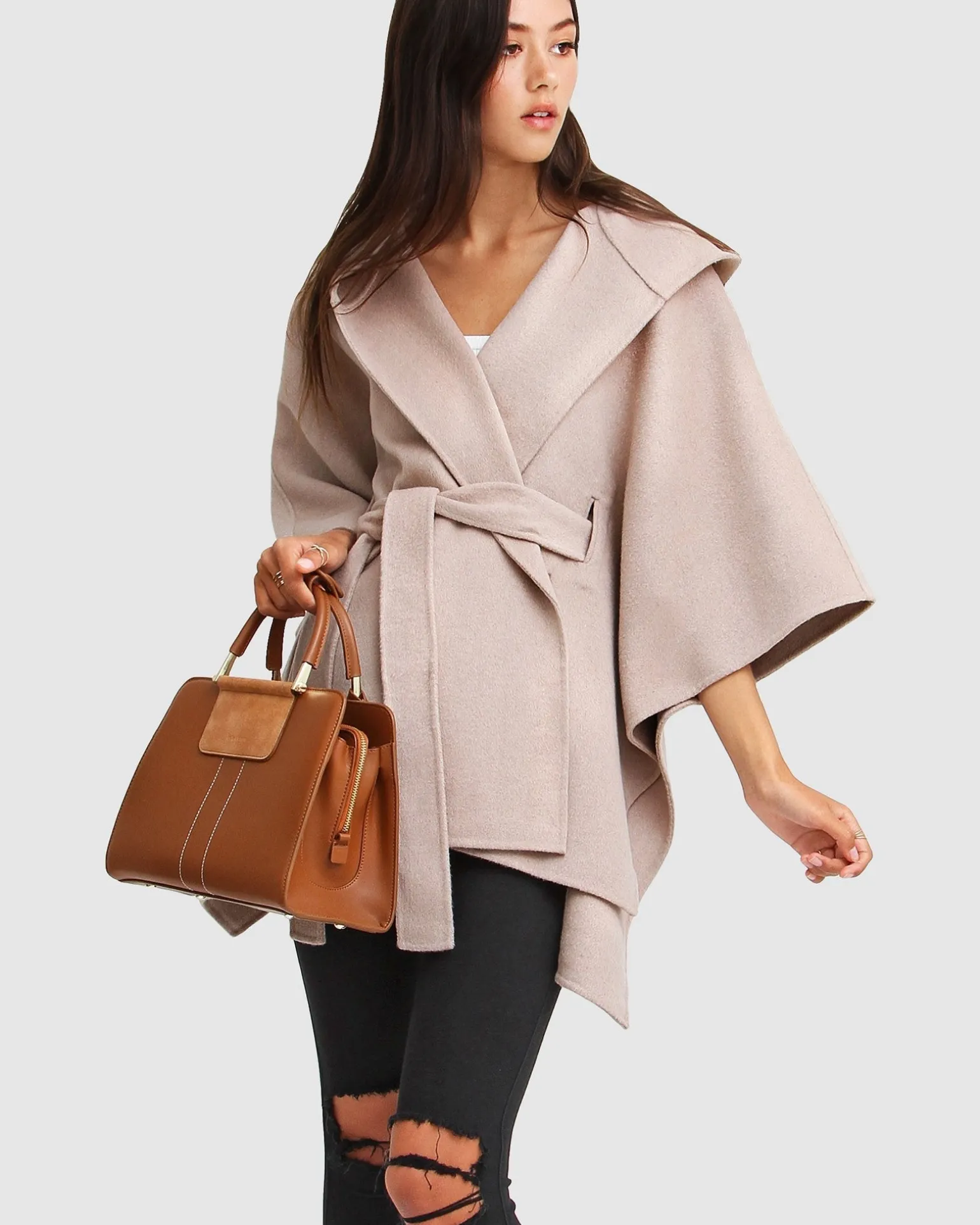 Belle & Bloom Belted Coats | Wool Coats>Jackson Landing Wool Blend Cape Coat -