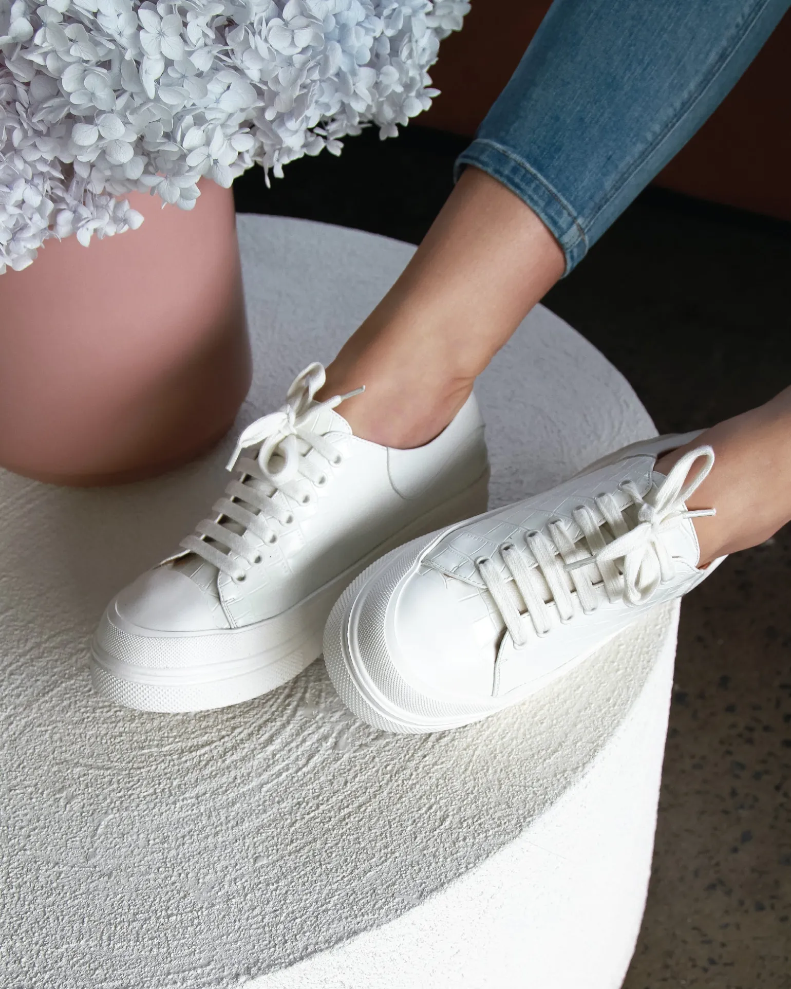 Belle & Bloom Flats>Just A Dream Croc Leather Sneaker -