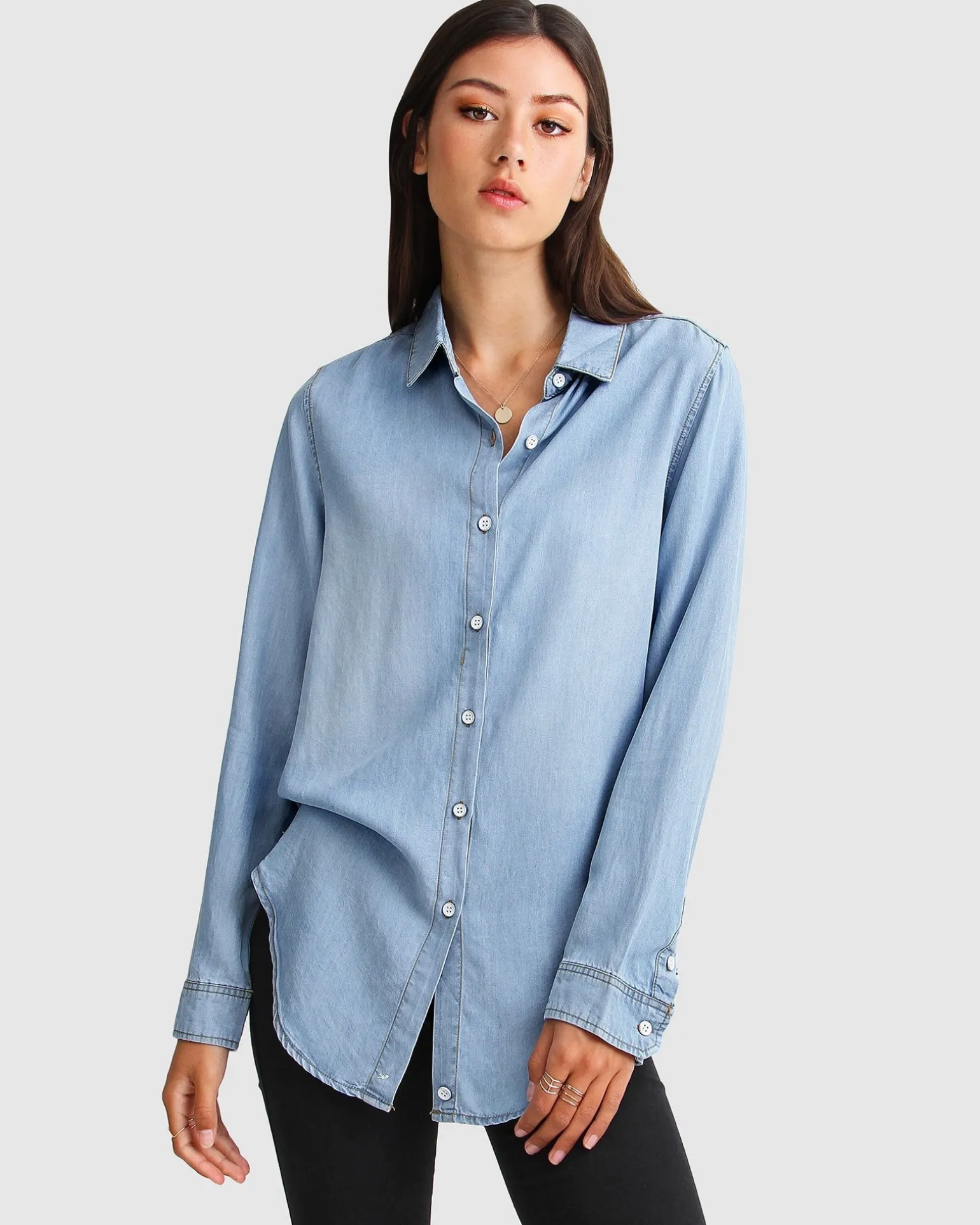 Belle & Bloom Shirts & Blouses>Keep Me Wild Denim Top -