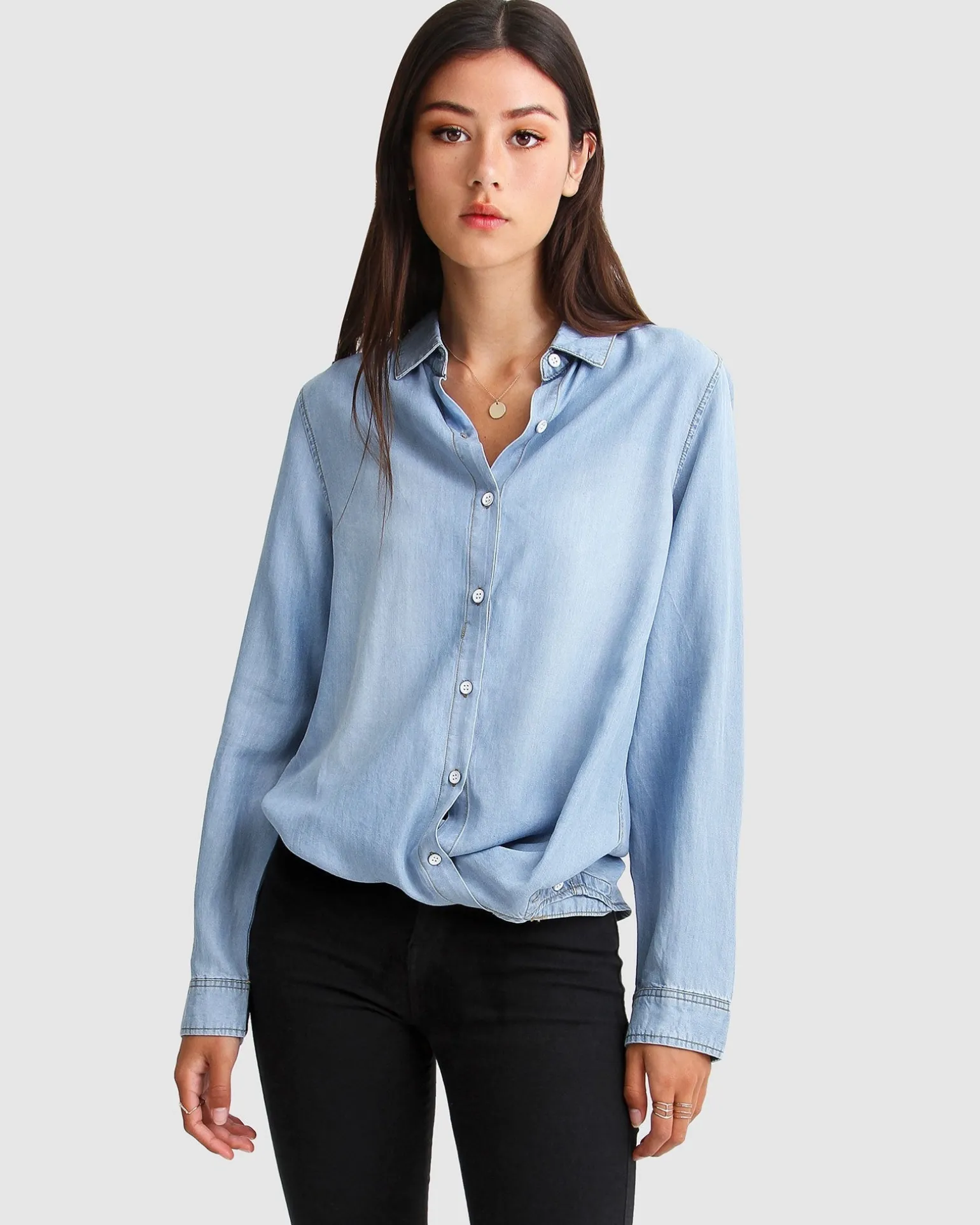 Belle & Bloom Shirts & Blouses>Keep Me Wild Denim Top -