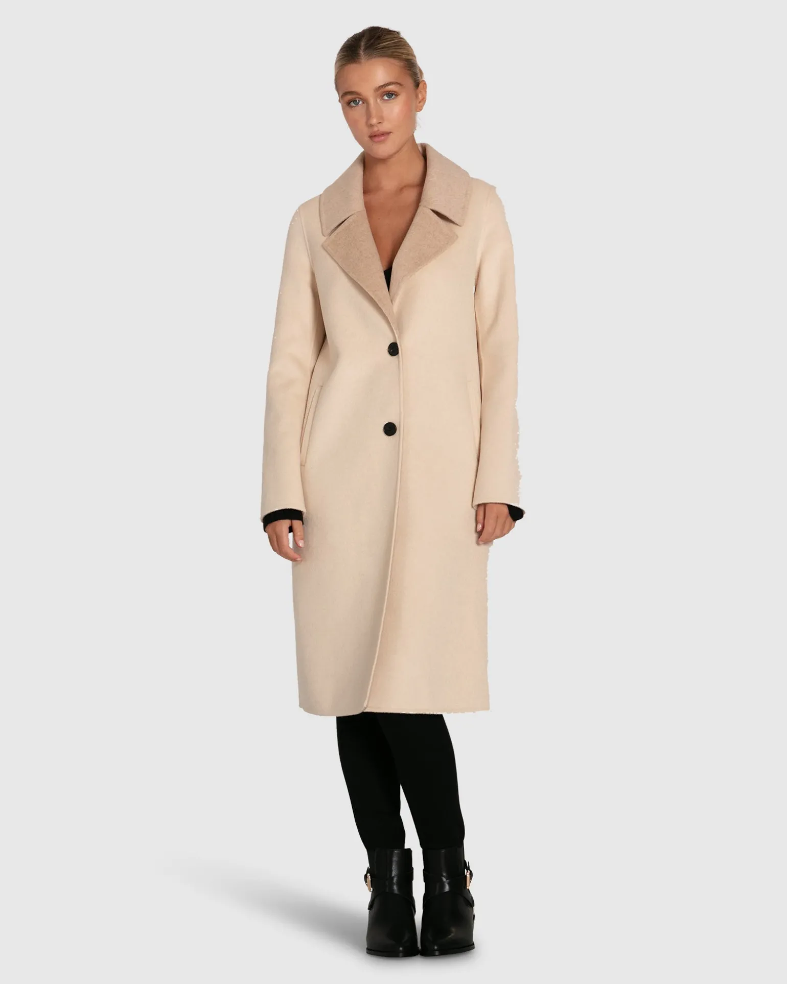 Belle & Bloom Wool Coats | Wool Coats>Lexington Two-Tone Wool Blend Coat - Beige