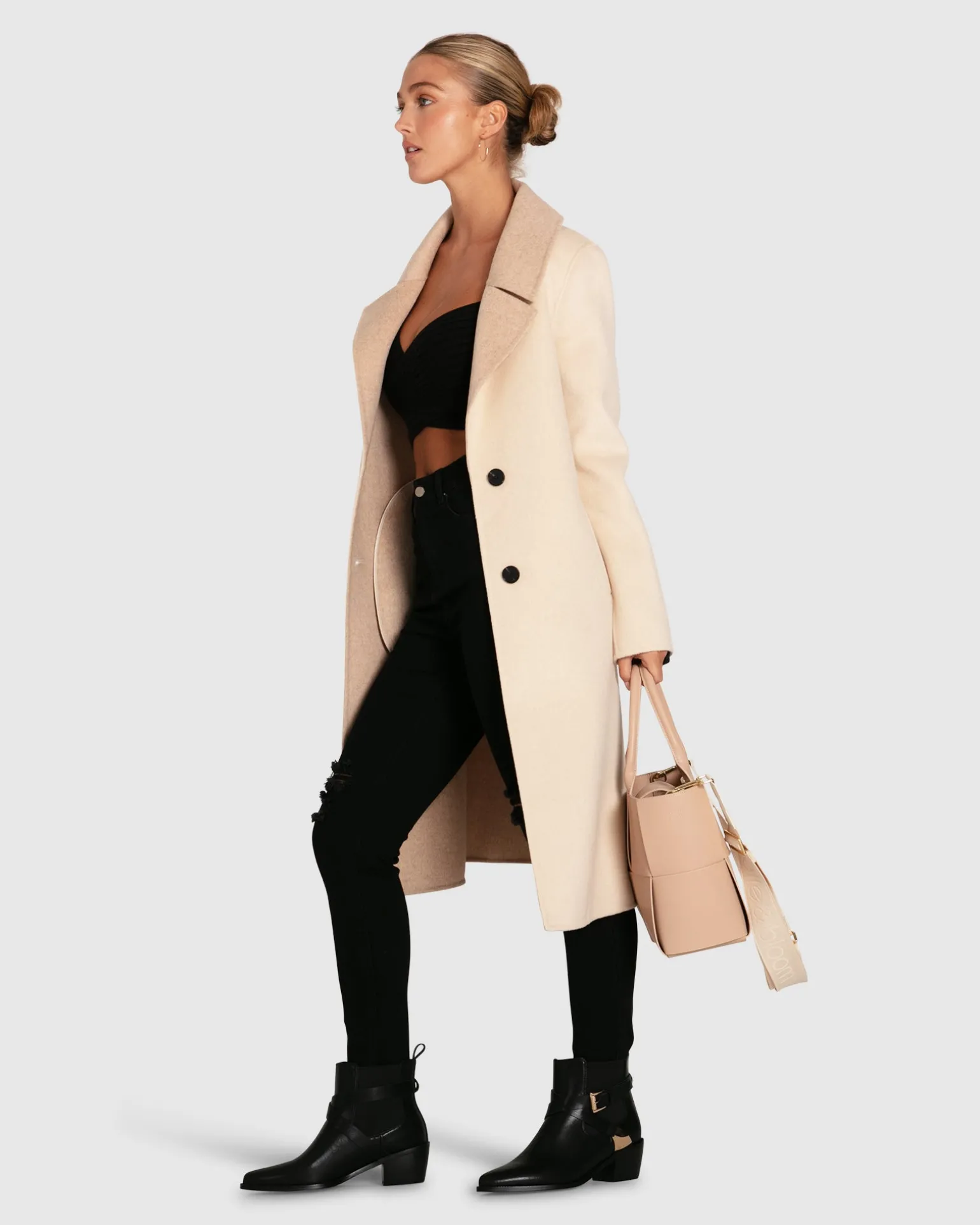 Belle & Bloom Wool Coats | Wool Coats>Lexington Two-Tone Wool Blend Coat - Beige