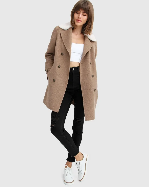 Belle & Bloom Wool Coats | Wool Coats>Liberty Sherpa Collar Wool Blend C -