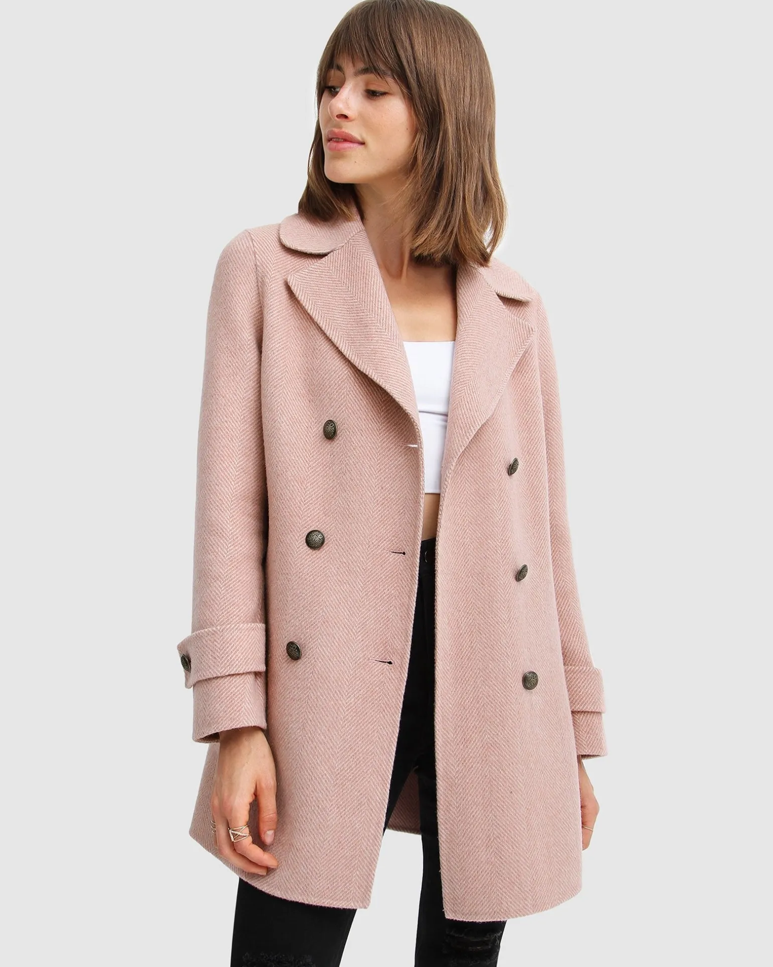 Belle & Bloom Wool Coats | Wool Coats>Liberty Sherpa Collar Wool Blend Coat -