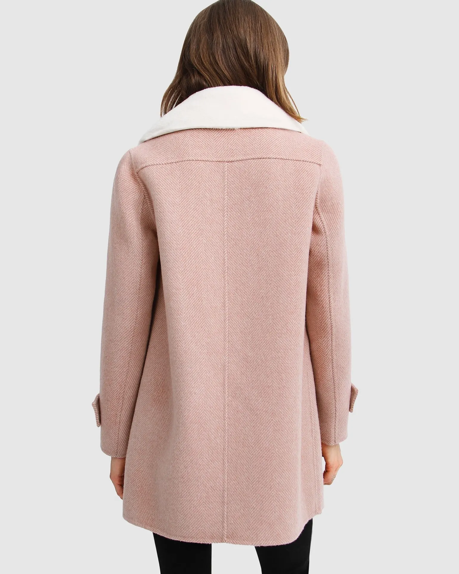 Belle & Bloom Wool Coats | Wool Coats>Liberty Sherpa Collar Wool Blend Coat -