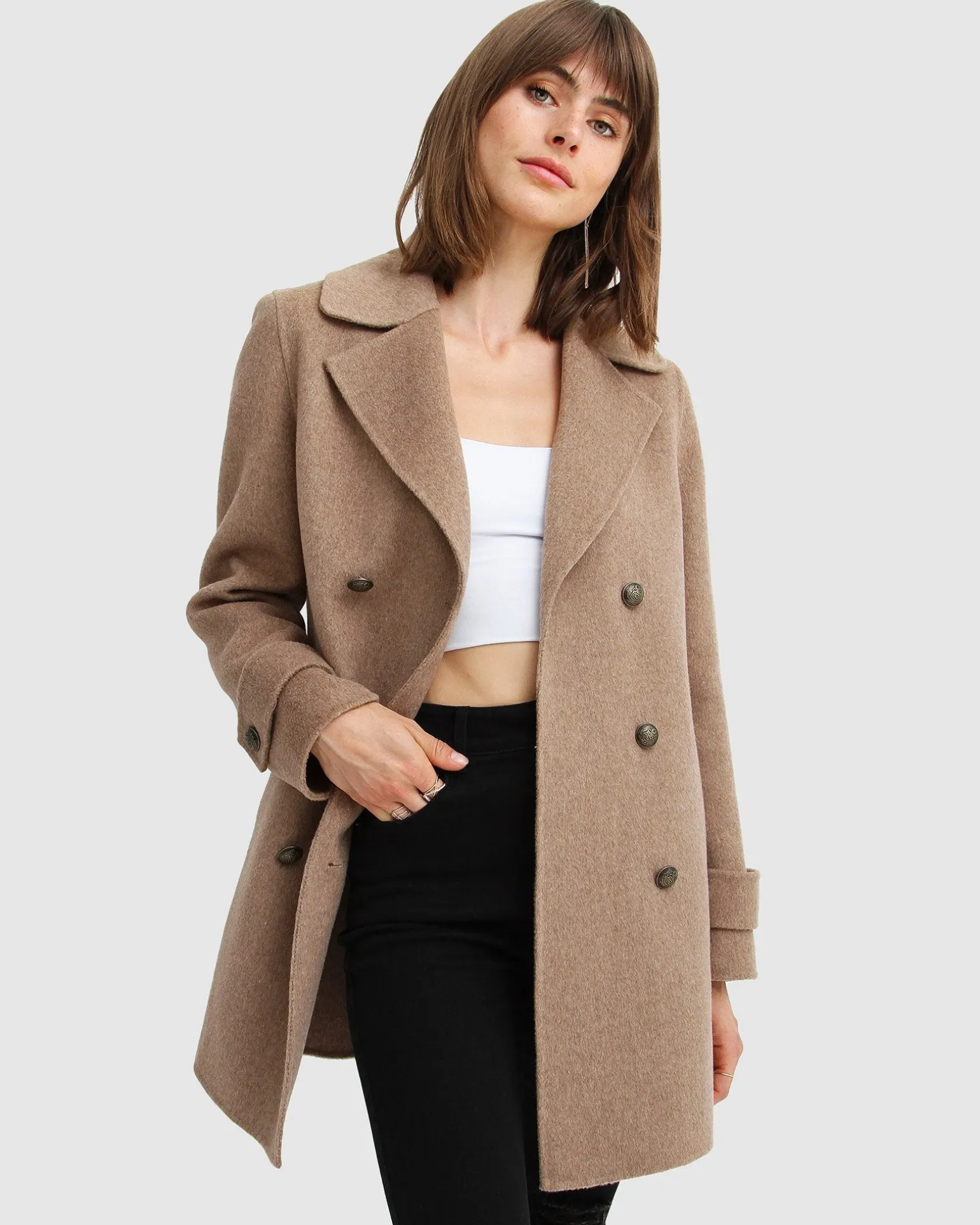 Belle & Bloom Wool Coats | Wool Coats>Liberty Sherpa Collar Wool Blend C -