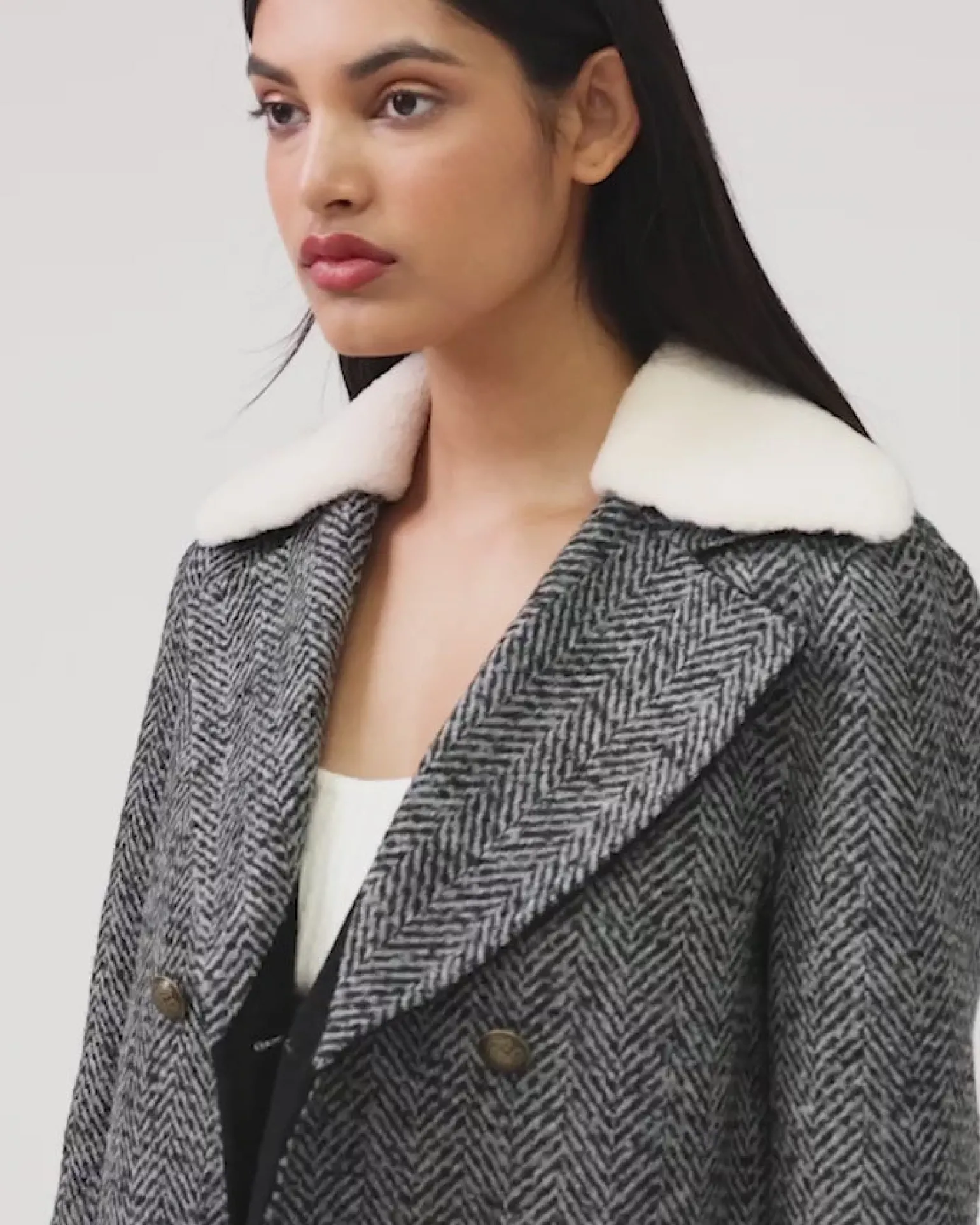 Belle & Bloom Wool Coats | Wool Coats>Liberty Sherpa Collar Wool Blend Coat -
