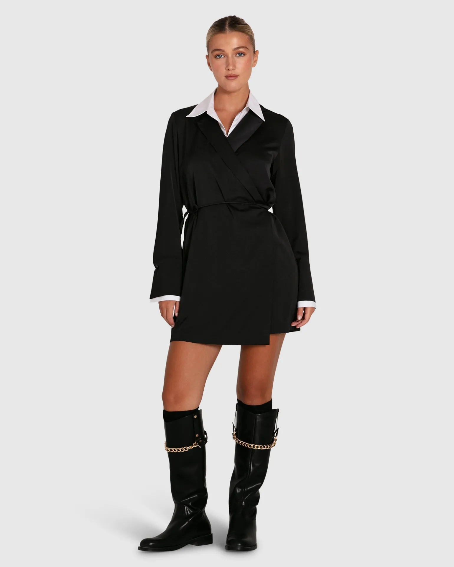 Belle & Bloom Mini Dresses | Mini Dresses>Make Me Feel Layered Shirt Dress -