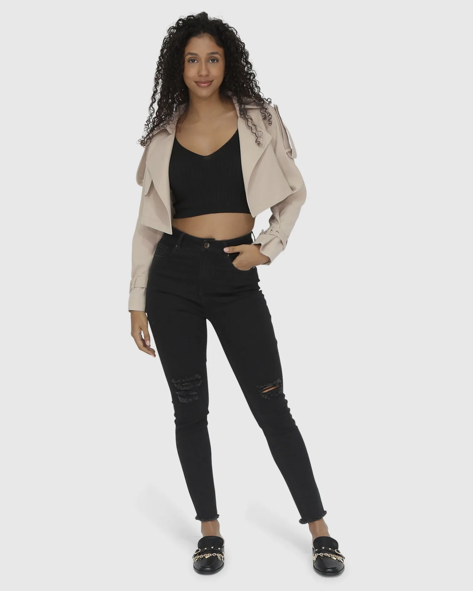 Belle & Bloom Trench Coats | Trench Coats>Manhattan Cropped Trench -