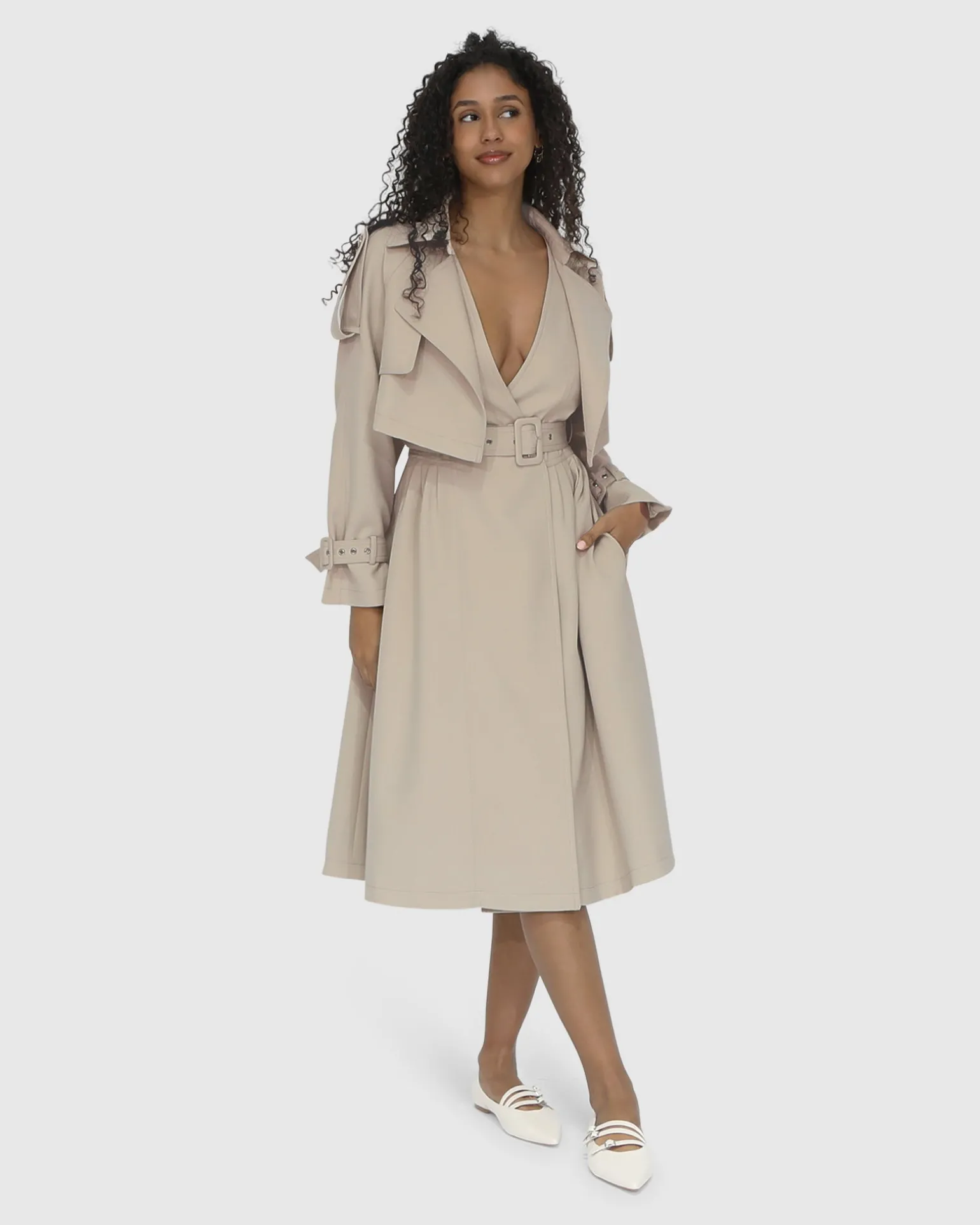 Belle & Bloom Trench Coats | Trench Coats>Manhattan Cropped Trench -