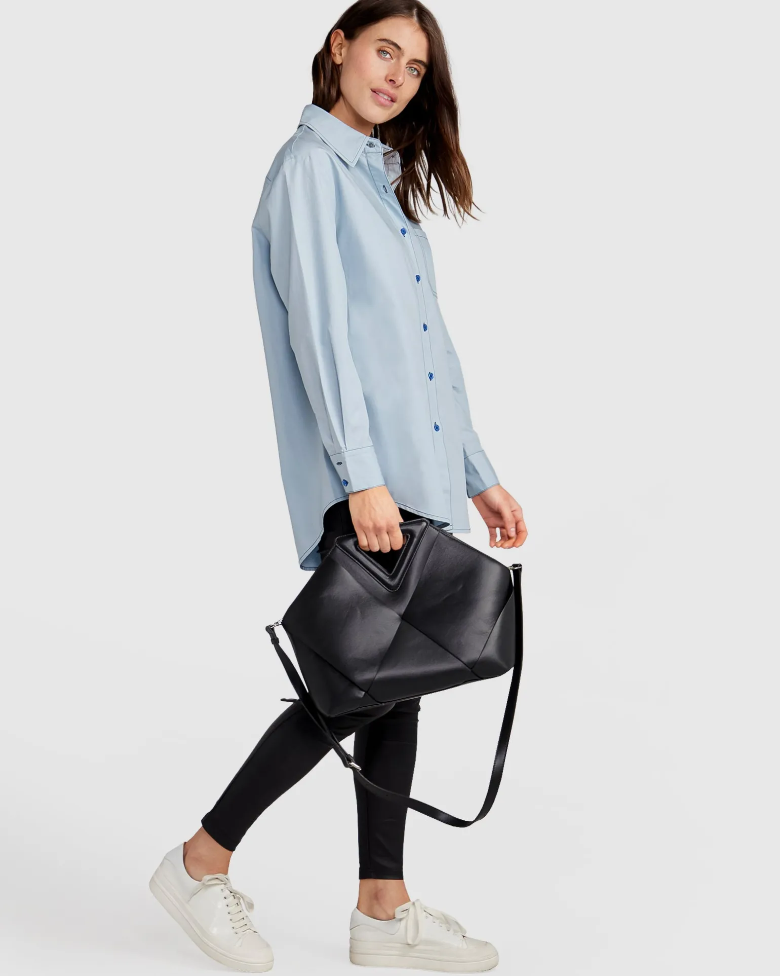 Belle & Bloom Shirts & Blouses>My Girl Oversized Shirt - Duck Egg Blue
