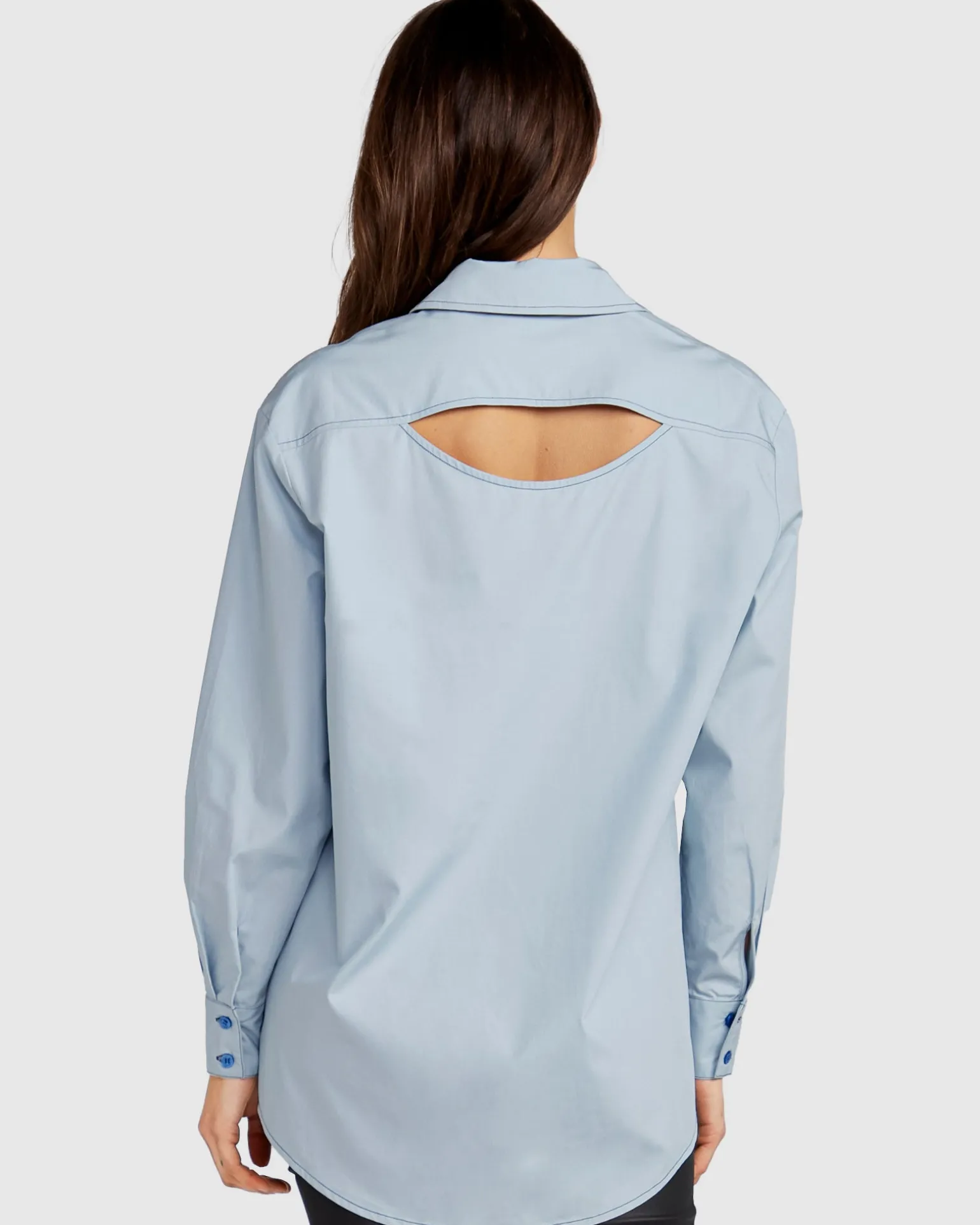 Belle & Bloom Shirts & Blouses>My Girl Oversized Shirt - Duck Egg Blue