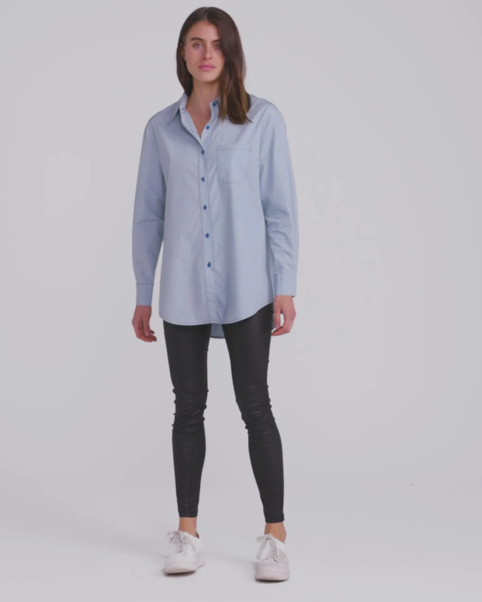 Belle & Bloom Shirts & Blouses>My Girl Oversized Shirt - Duck Egg Blue