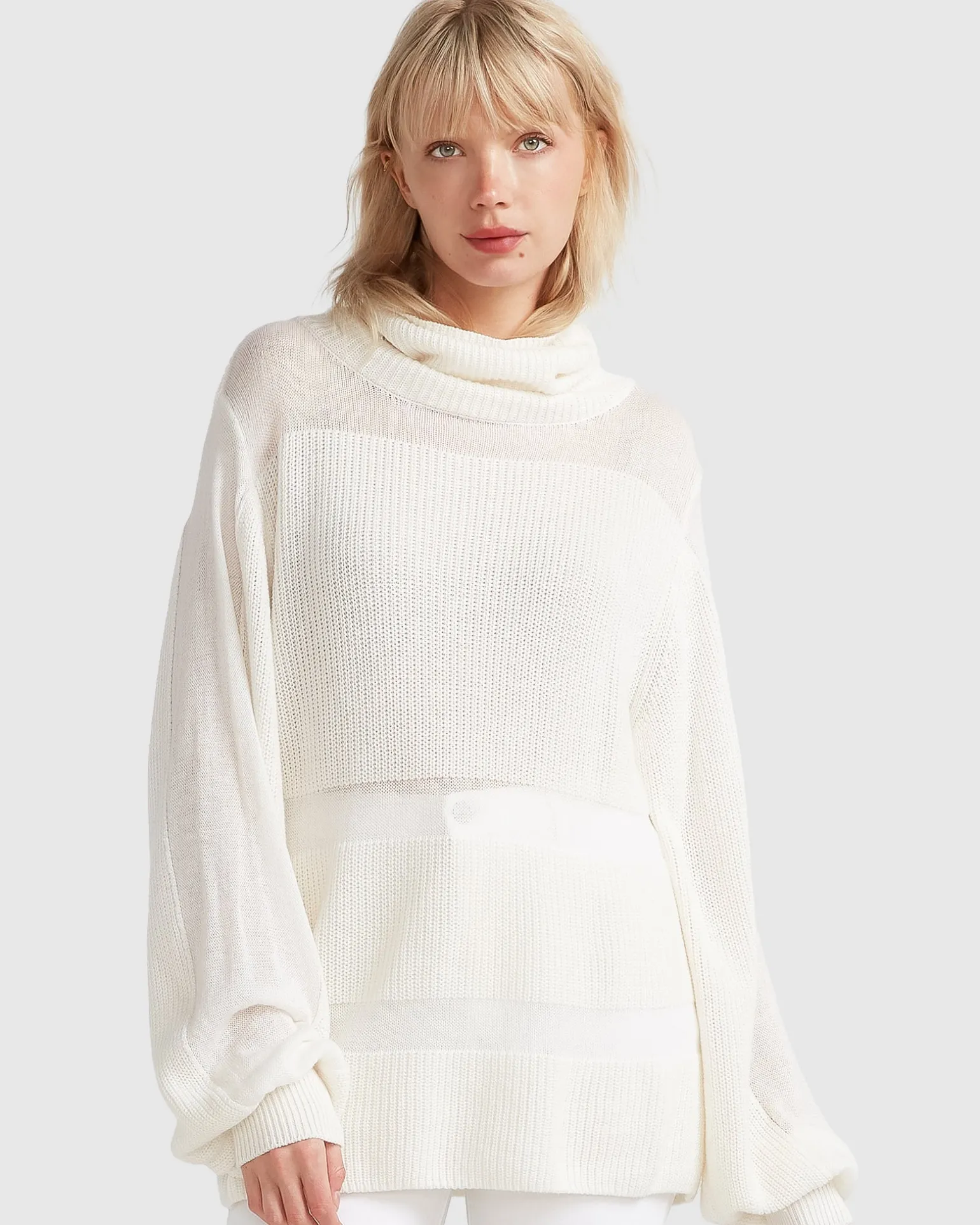 Belle & Bloom Sweaters | Sweaters>Nevermind Sheer Panelled Knit -