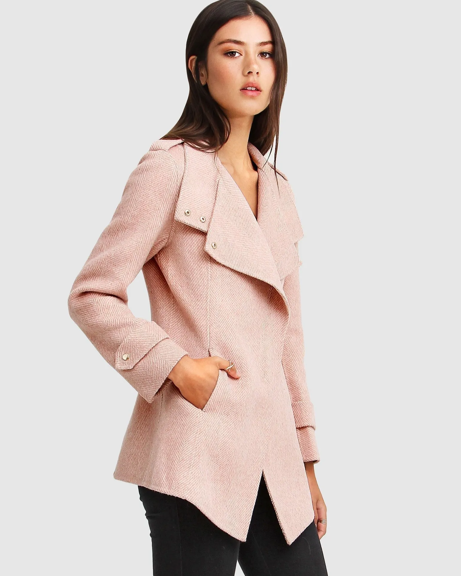 Belle & Bloom Wool Coats | Wool Coats>NEW FIT Bad Girl Wool Blend Moto Coat -