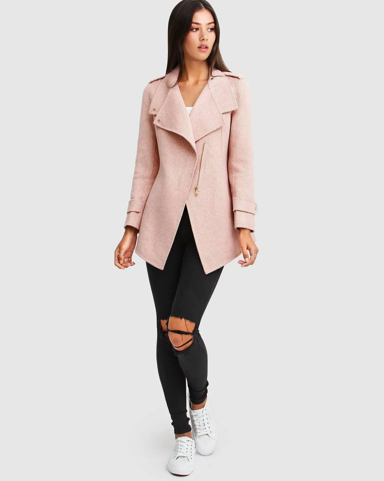 Belle & Bloom Wool Coats | Wool Coats>NEW FIT Bad Girl Wool Blend Moto Coat -