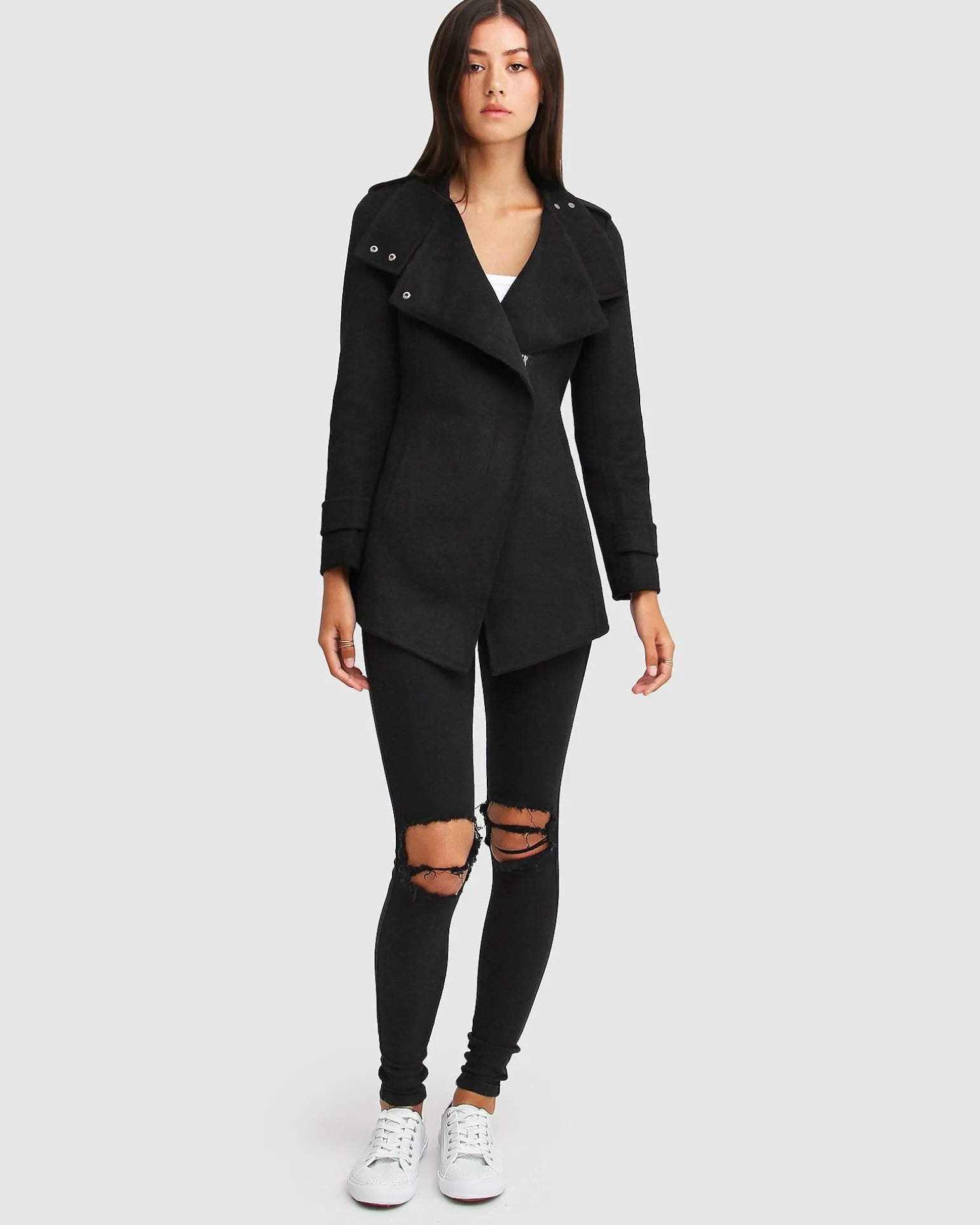 Belle & Bloom Wool Coats | Wool Coats>NEW FIT Bad Girl Wool Blend Moto Coat -
