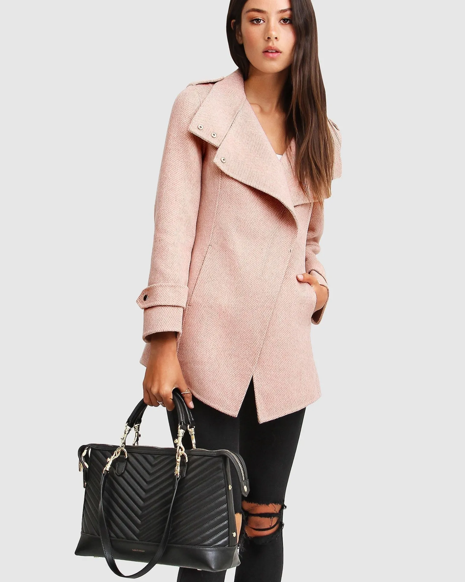 Belle & Bloom Wool Coats | Wool Coats>NEW FIT Bad Girl Wool Blend Moto Coat -