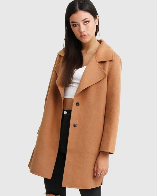 Belle & Bloom Wool Coats | Wool Coats>NEW FIT Ex-Boyfriend Wool Blend Oversized Jacket - Camel