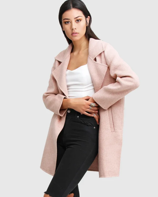 Belle & Bloom Wool Coats | Wool Coats>NEW FIT Ex-Boyfriend Wool Blend Oversized Jacket - Blush