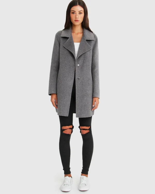 Belle & Bloom Wool Coats | Wool Coats>NEW FIT Ex-Boyfriend Wool Blend Oversized Jacket - Dark Grey