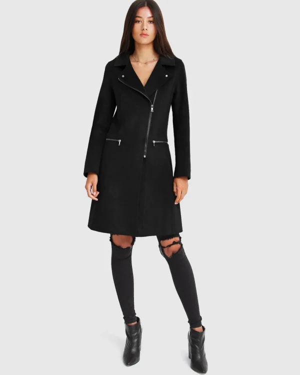 Belle & Bloom Wool Coats | Wool Coats>NEW FIT Last Chance Wool Blend Moto Coat -