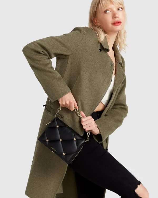 Belle & Bloom Wool Coats | Wool Coats>NEW FIT Last Chance Wool Blend Moto Coat - Army Green