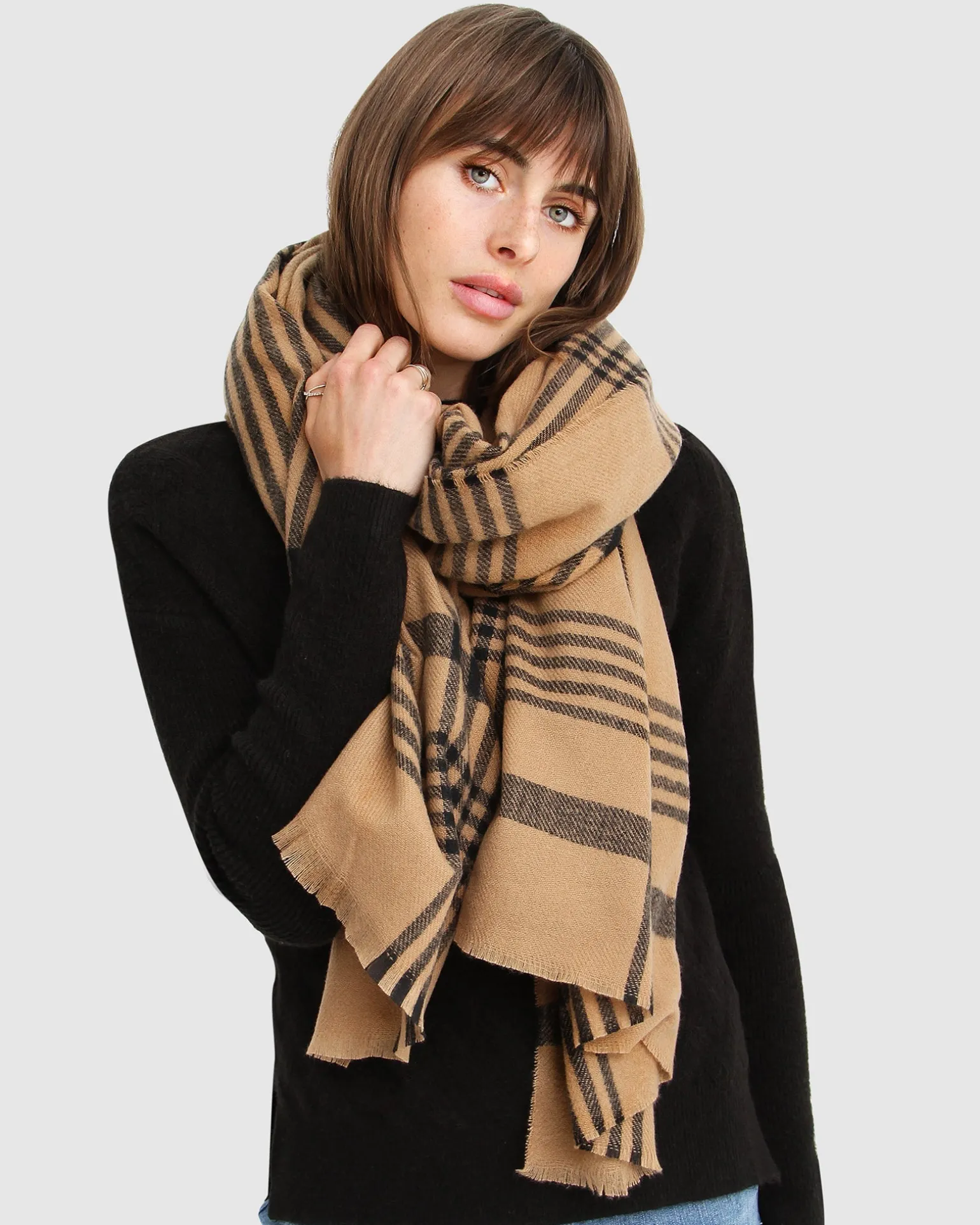 Belle & Bloom Scarves>Panorama Check Scarf -