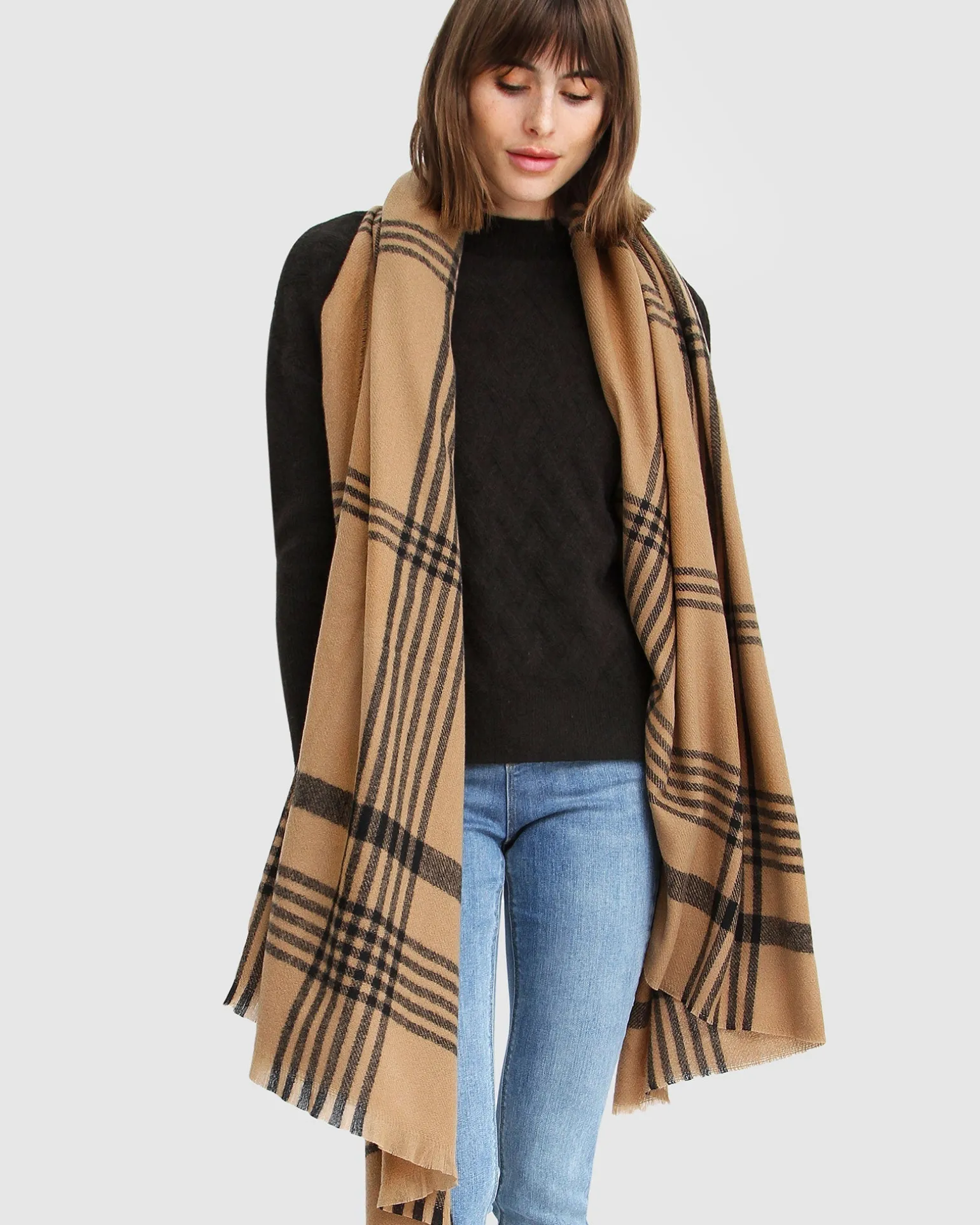 Belle & Bloom Scarves>Panorama Check Scarf -