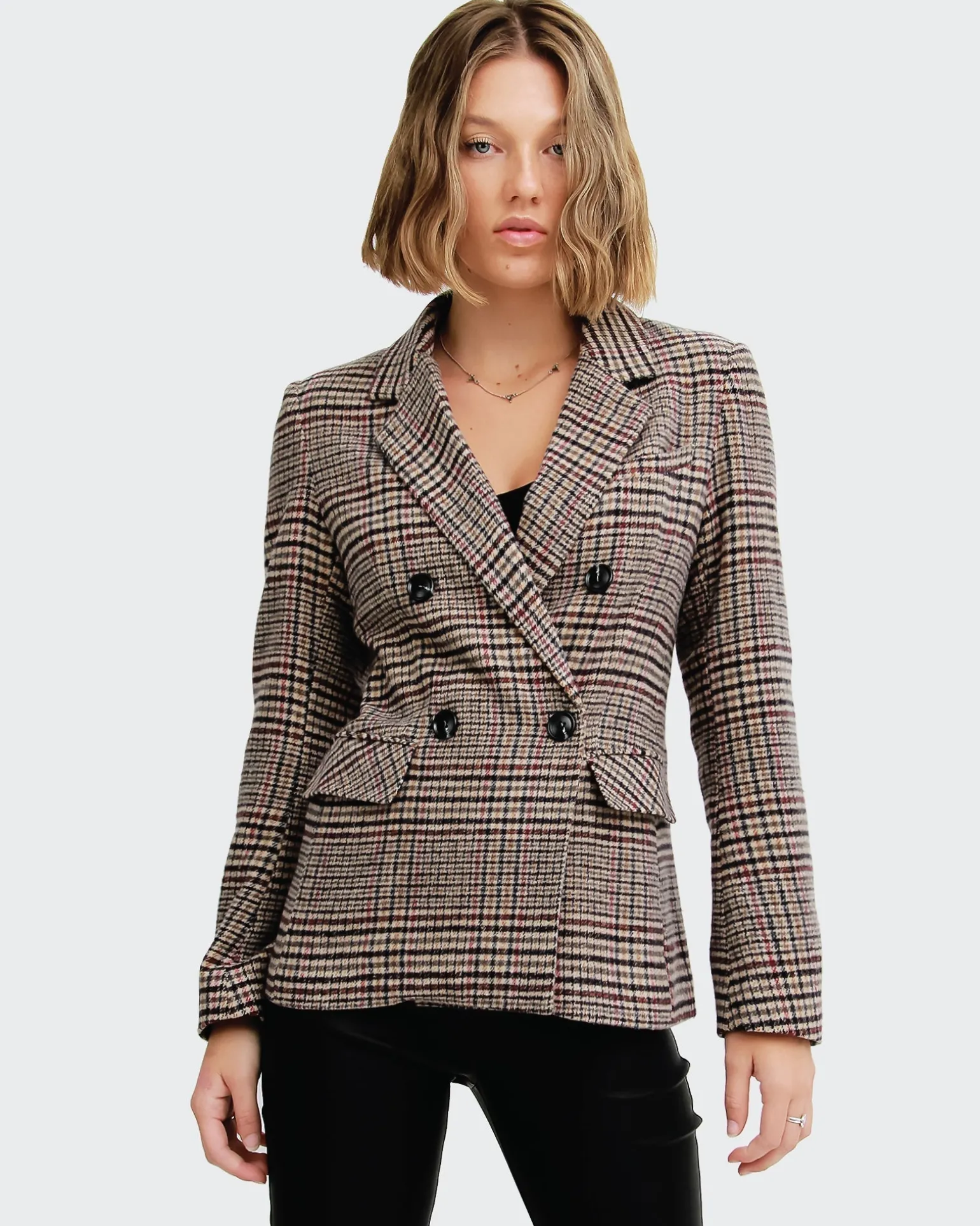 Belle & Bloom Blazers | Suits & Blazers>Piccadilly Wool Blend Plaid Blazer -