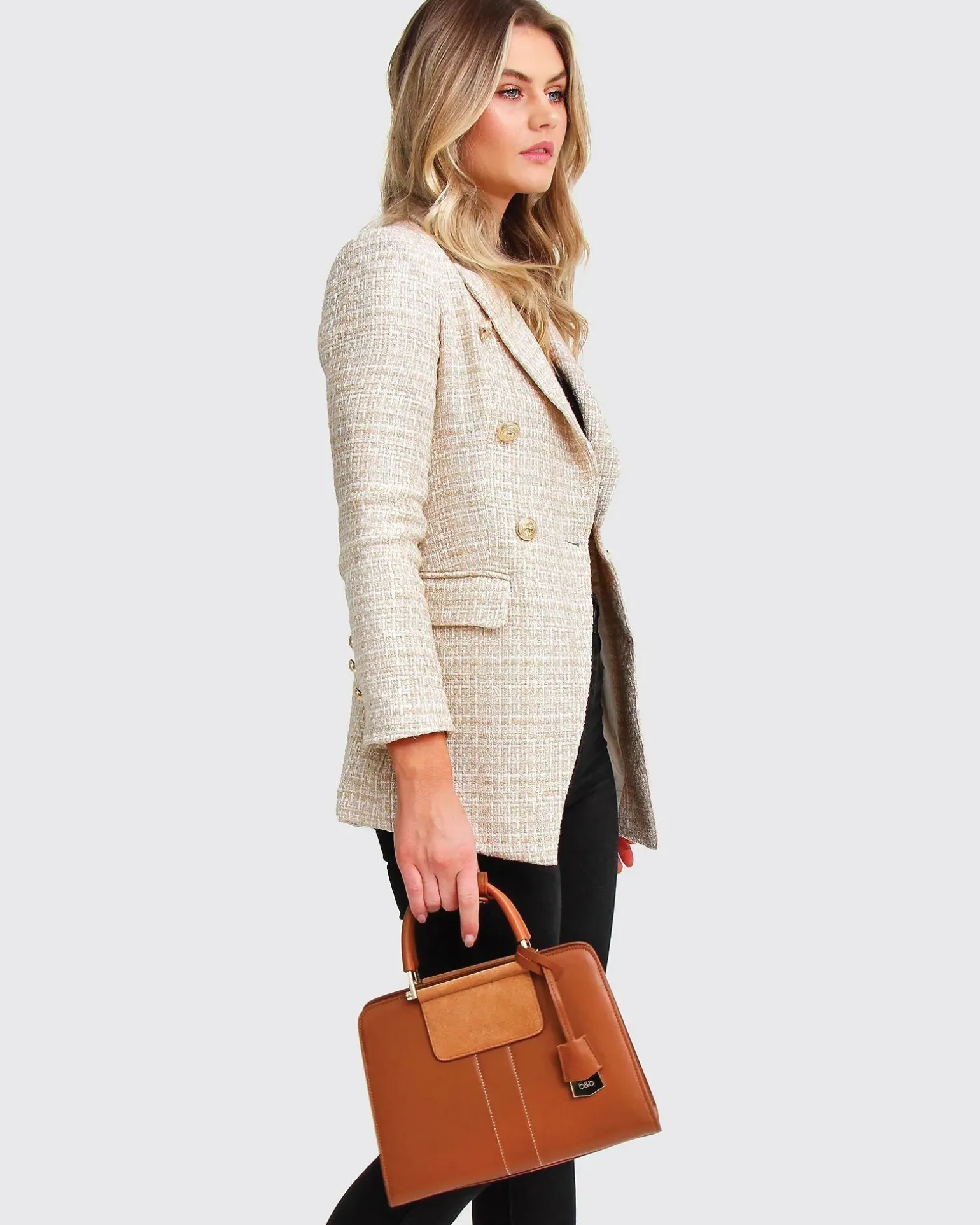 Belle & Bloom Blazers | Suits & Blazers>Princess Polina Tweed Blazer - Beige Marle