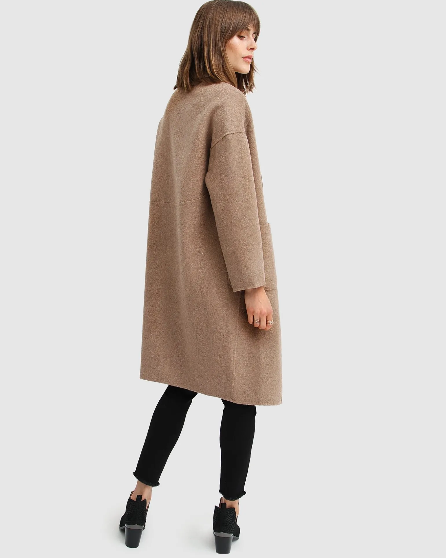 Belle & Bloom Wool Coats | Wool Coats>Publisher Double-Breasted Wool Blend Coat - Oat