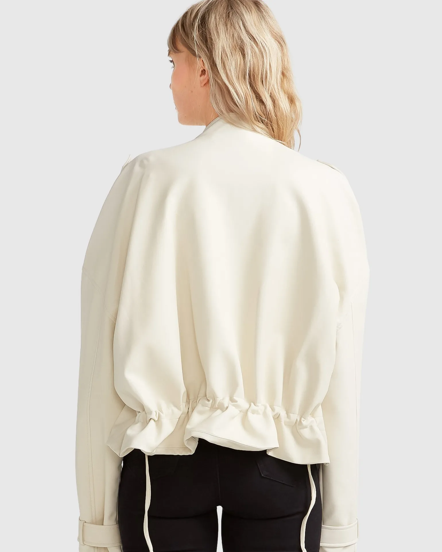 Belle & Bloom Leather Jackets | Leather Coats>Reload Draped Leather Look Jacket -