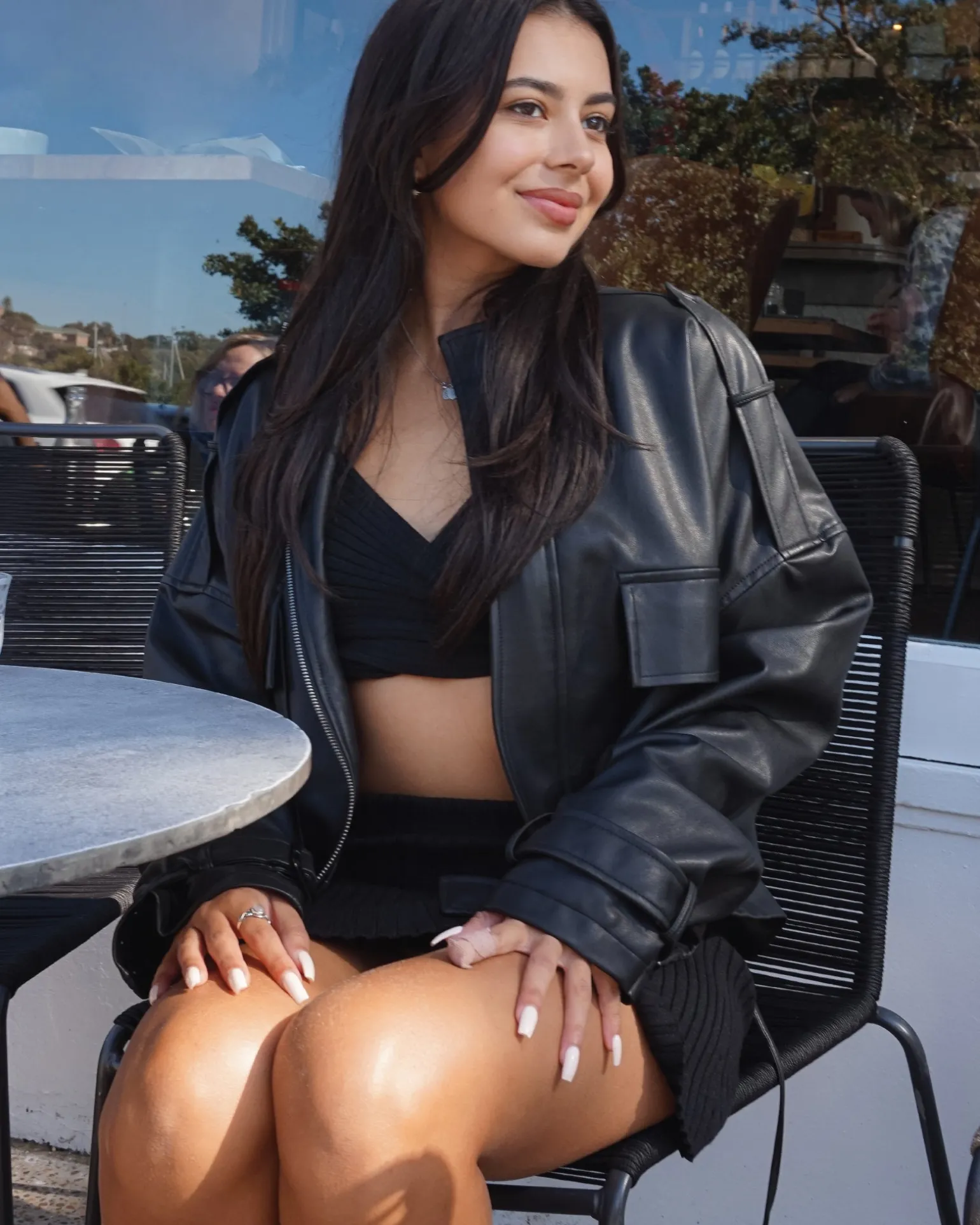 Belle & Bloom Leather Jackets | Leather Coats>Reload Draped Leather Look Jacket -