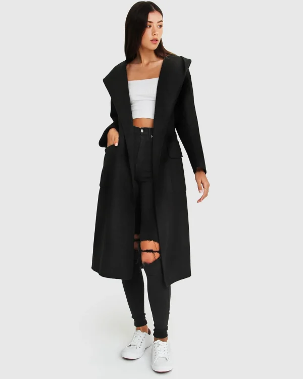 Belle & Bloom Belted Coats | Wool Coats>Runaway Wool Blend Robe Coat -