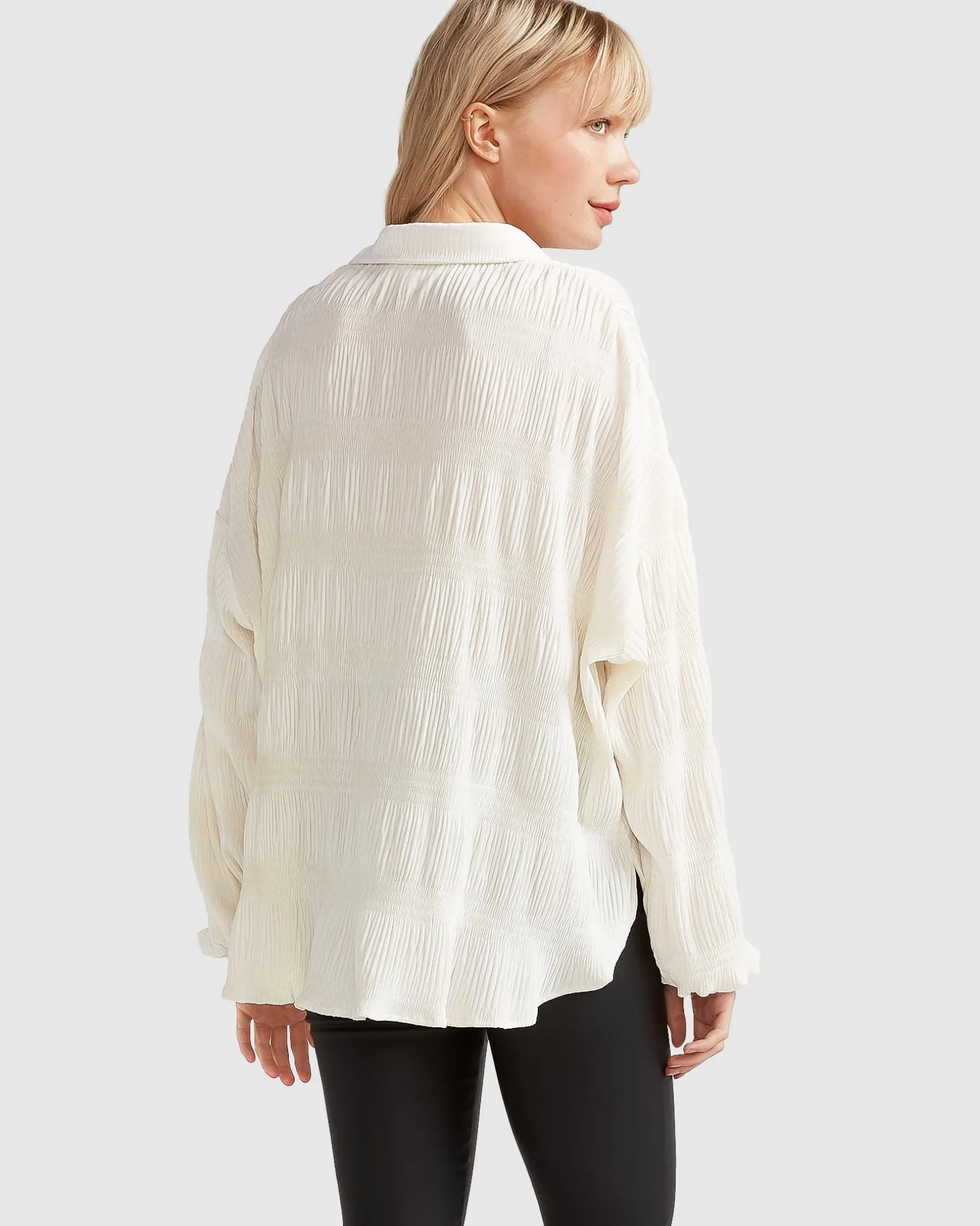 Belle & Bloom Shirts & Blouses>Serenade Velvet Plisse Shirt -