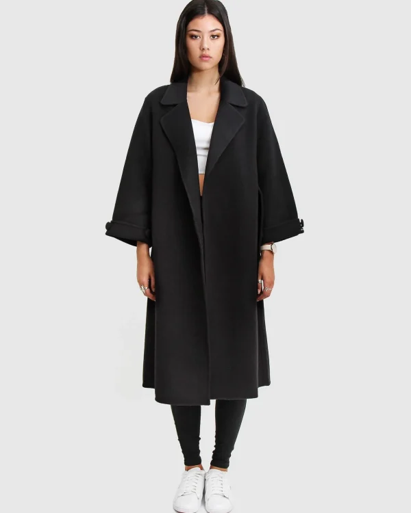Belle & Bloom Belted Coats | Wool Coats>Stay Wild Oversized Wool Coat -