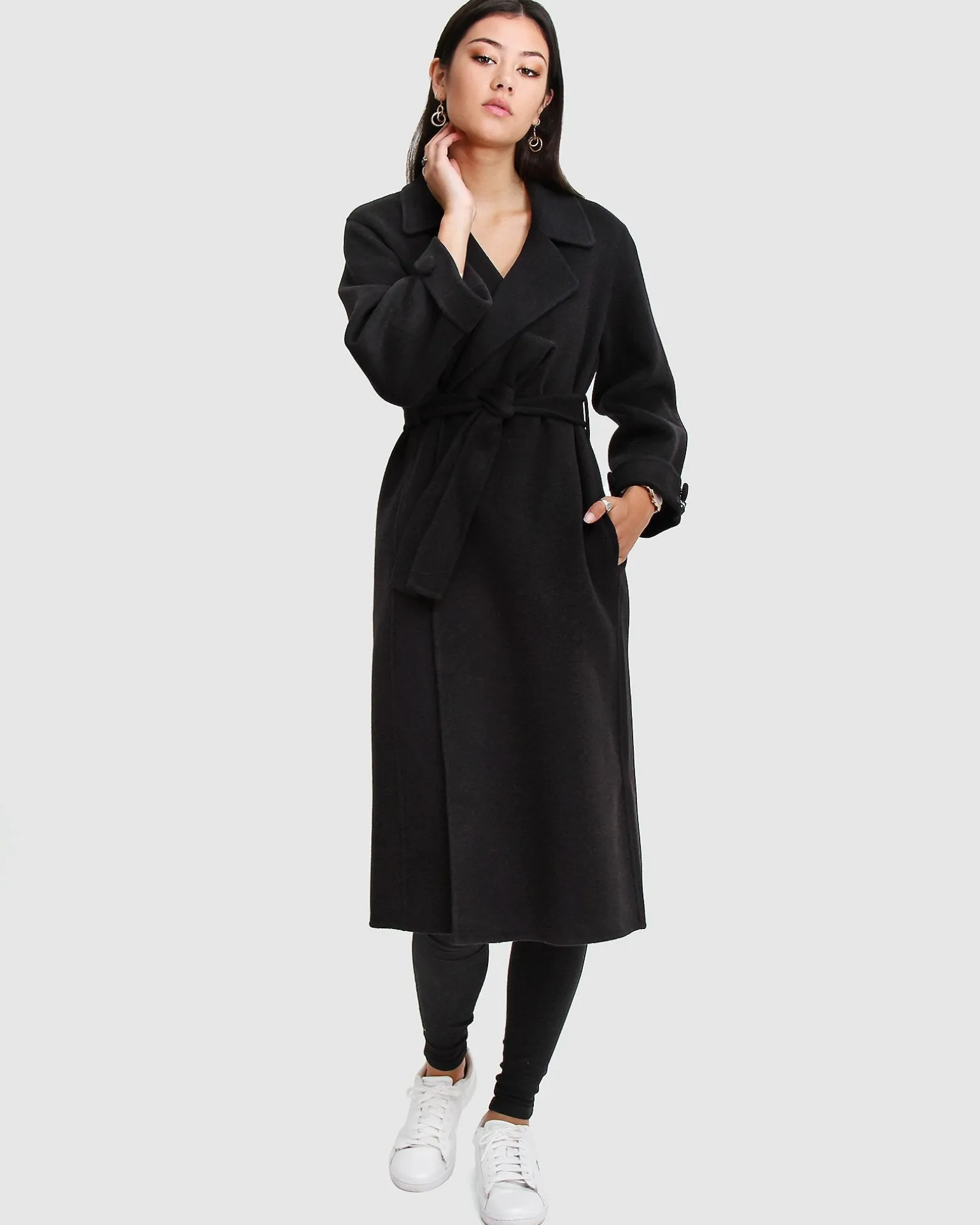 Belle & Bloom Belted Coats | Wool Coats>Stay Wild Oversized Wool Coat -
