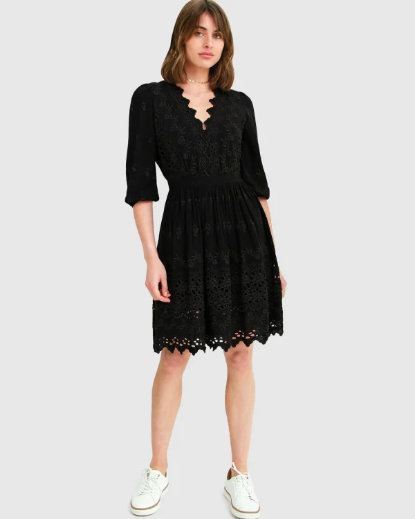 Belle & Bloom Mini Dresses | Mini Dresses>Sweet Talk Eyelet Mini Dress -