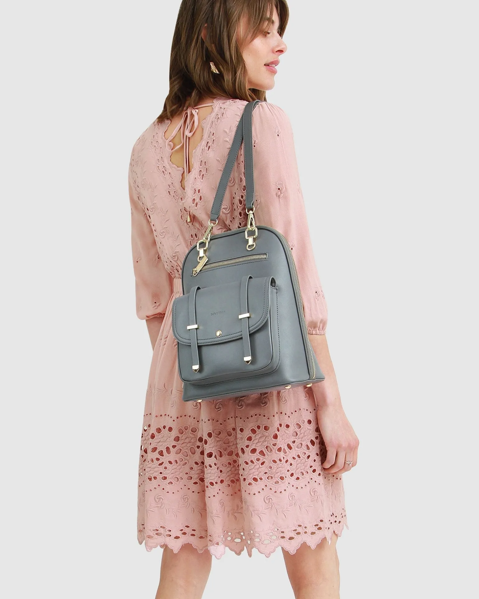 Belle & Bloom Mini Dresses | Mini Dresses>Sweet Talk Eyelet Mini Dress - Dusty Rose