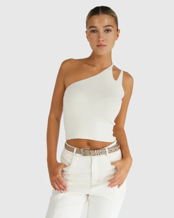 Belle & Bloom Tops>Symphony Double Strap Knit Crop -
