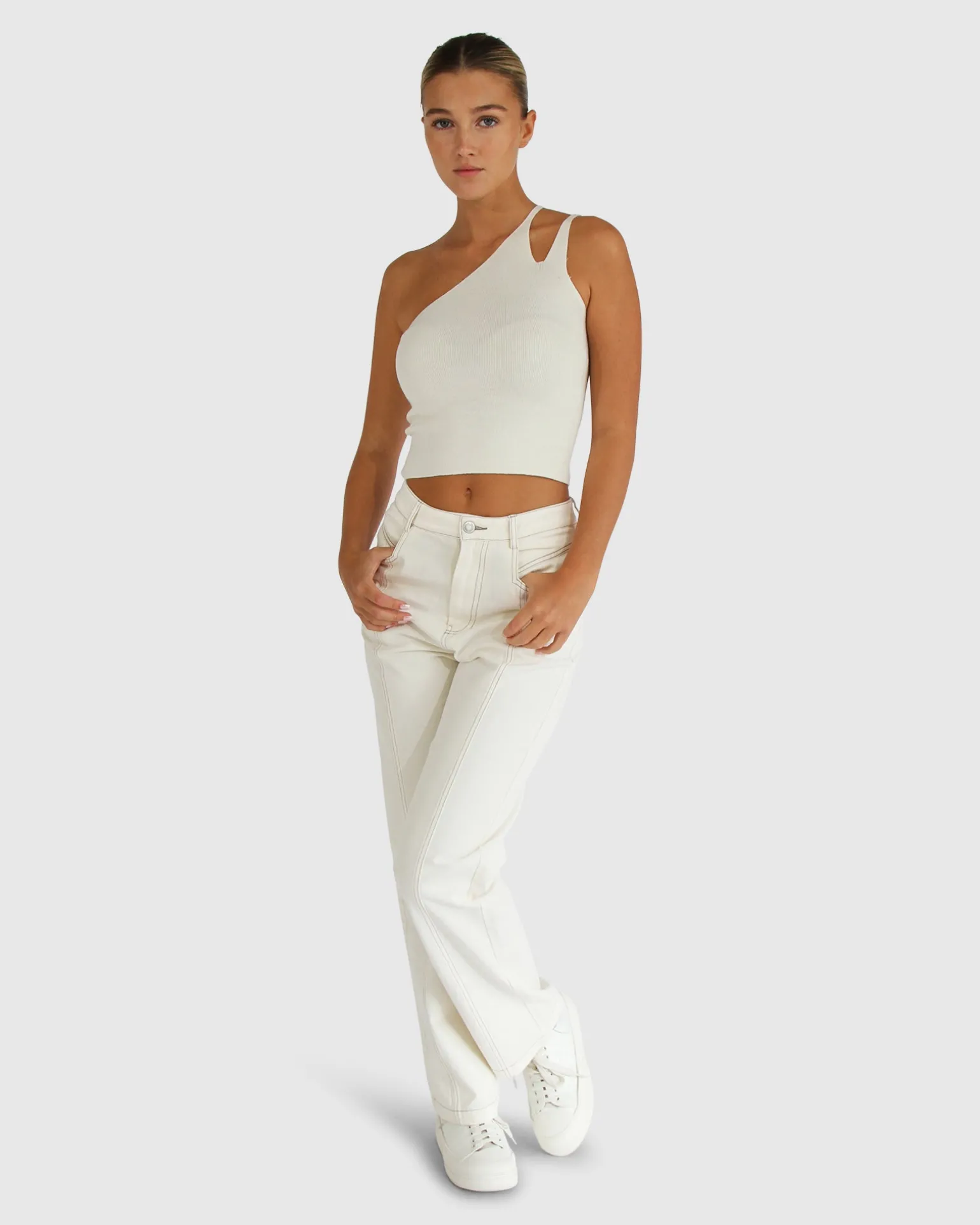 Belle & Bloom Tops>Symphony Double Strap Knit Crop -